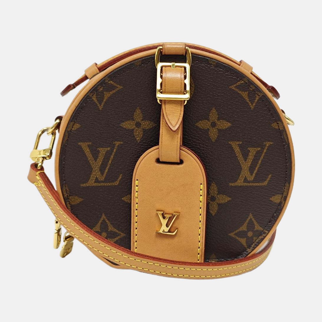 BOITE CHAPEAU Mini Monogram Coated Canvas Brown