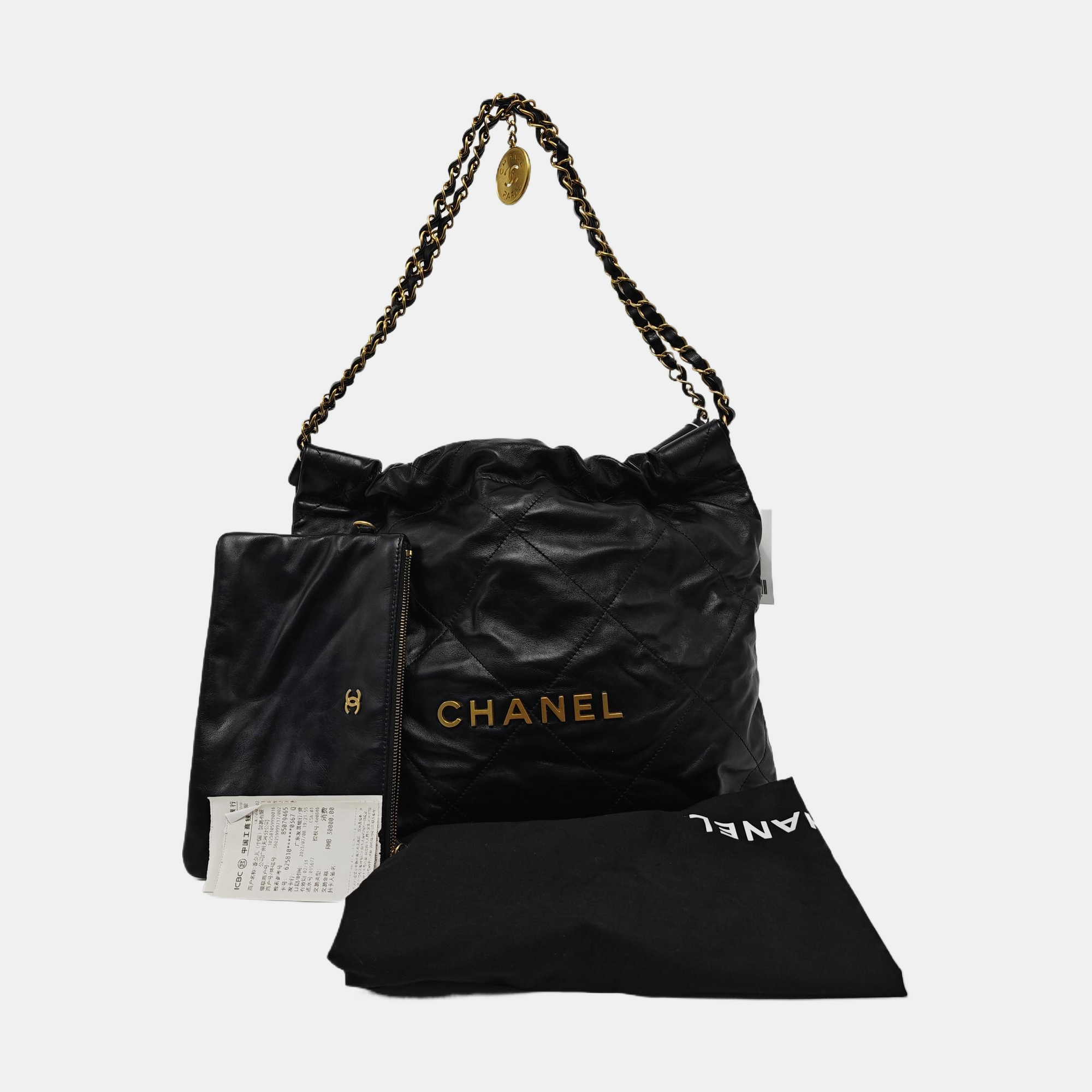 CHANEL 22 Small Quilted Calfskin Black