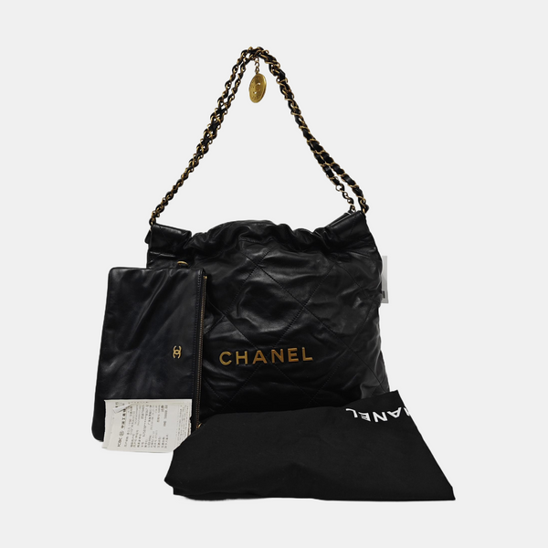 CHANEL 22 Small Quilted Calfskin Black