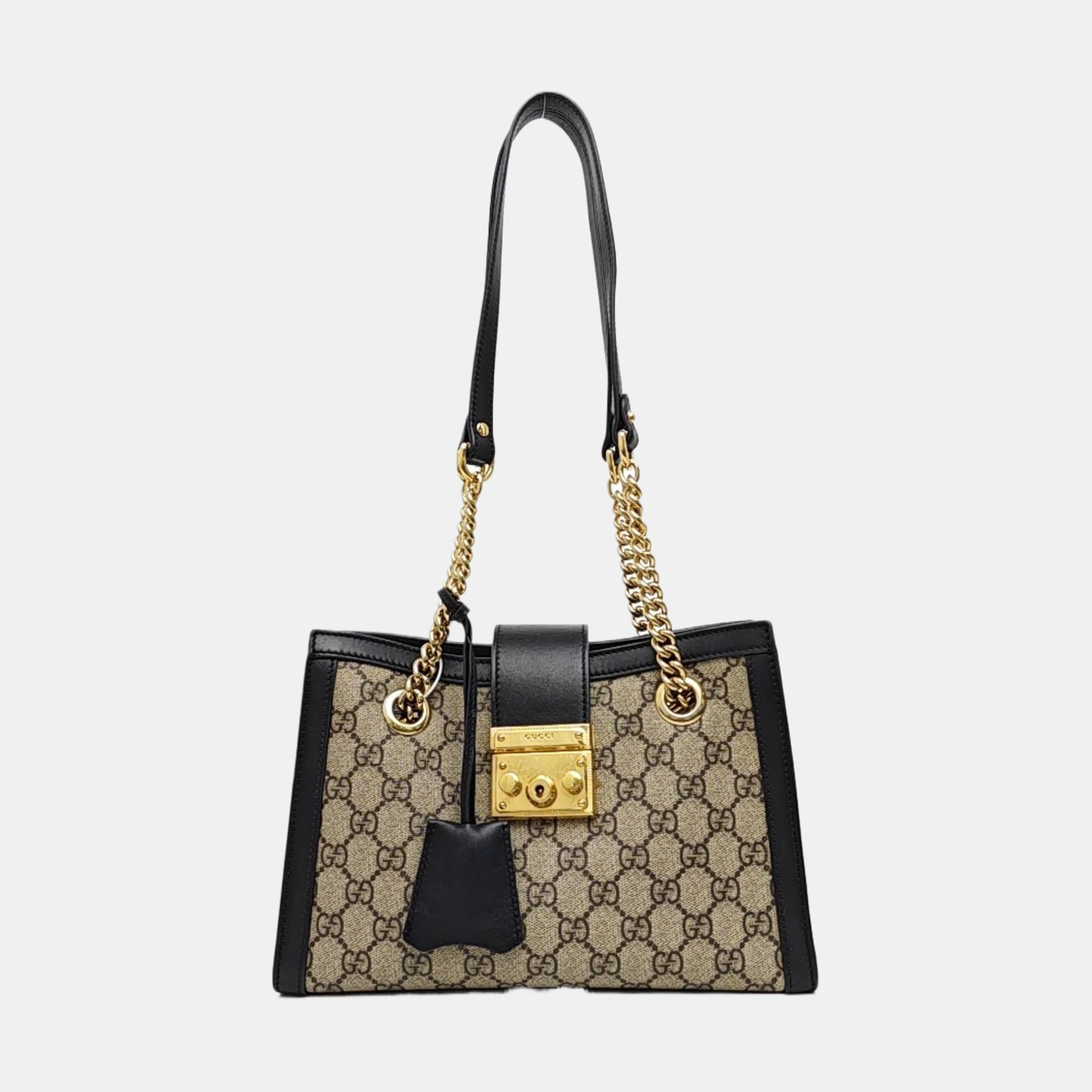 Padlock Small Monogram Coated Canvas Beige