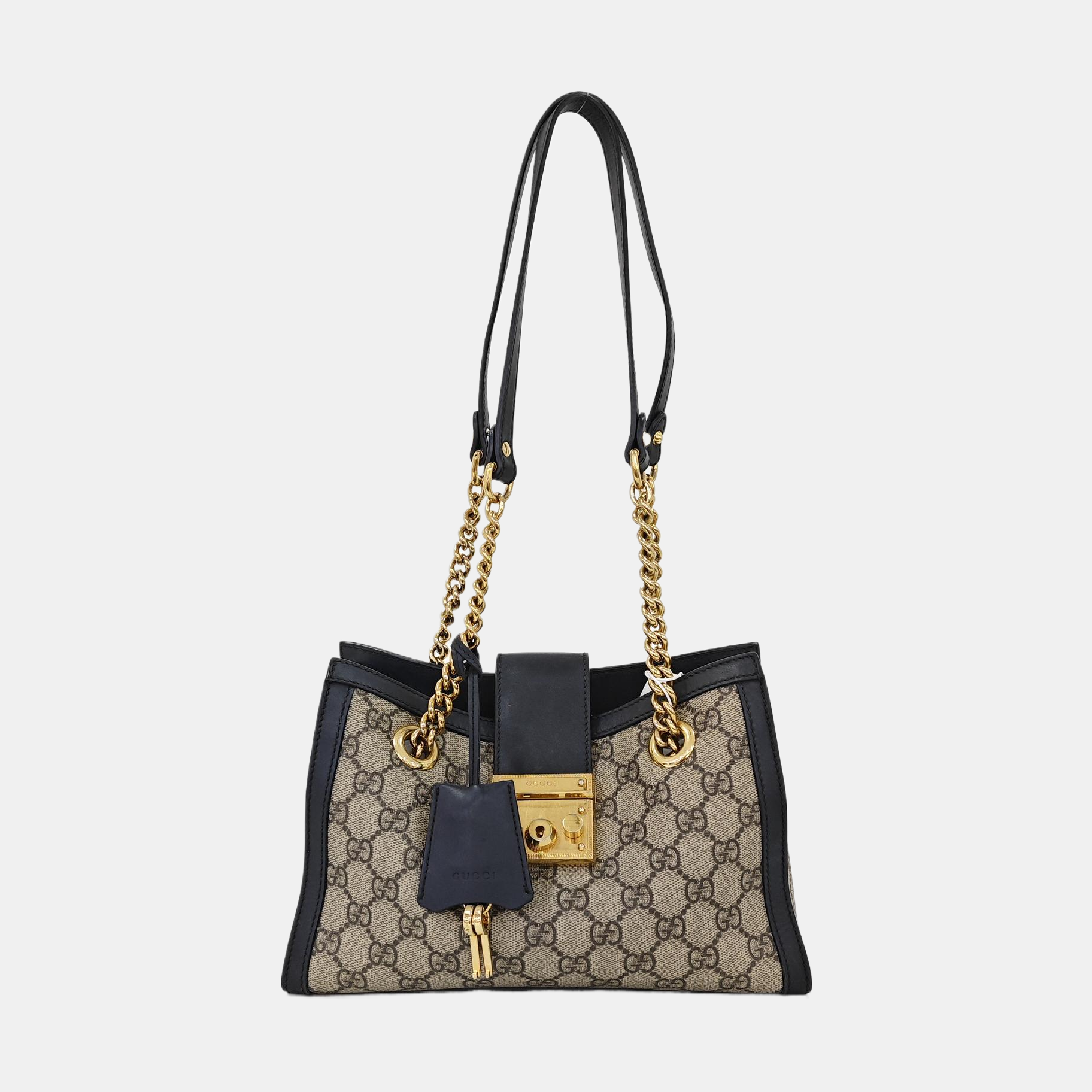 Padlock Small Monogram Coated Canvas Beige