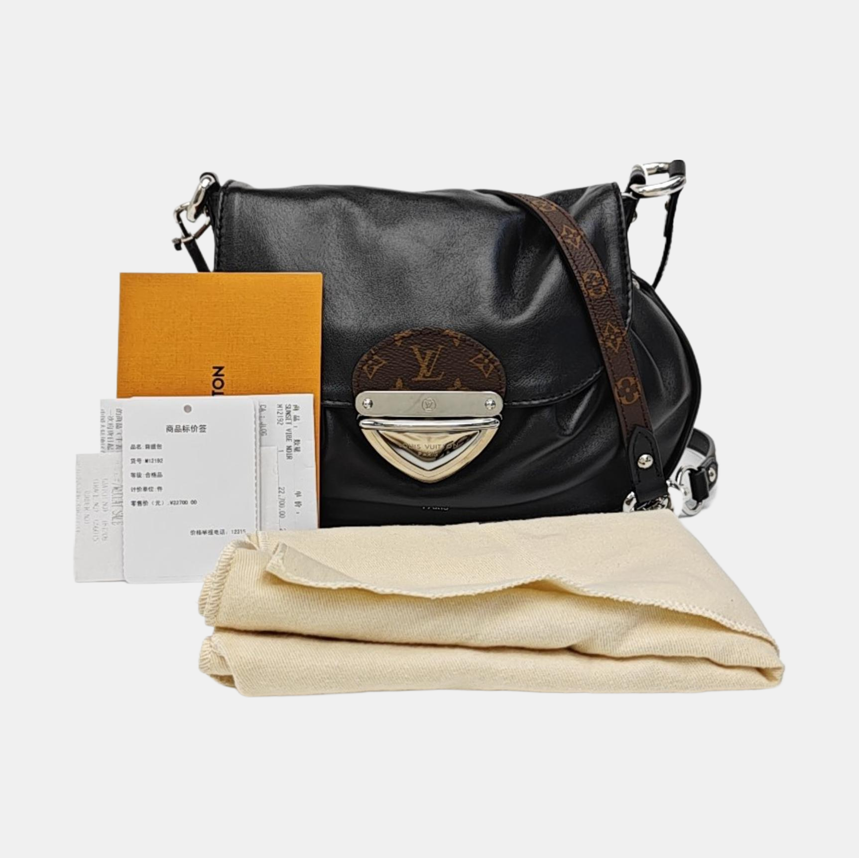 SUNSET Monogram Lambskin Black