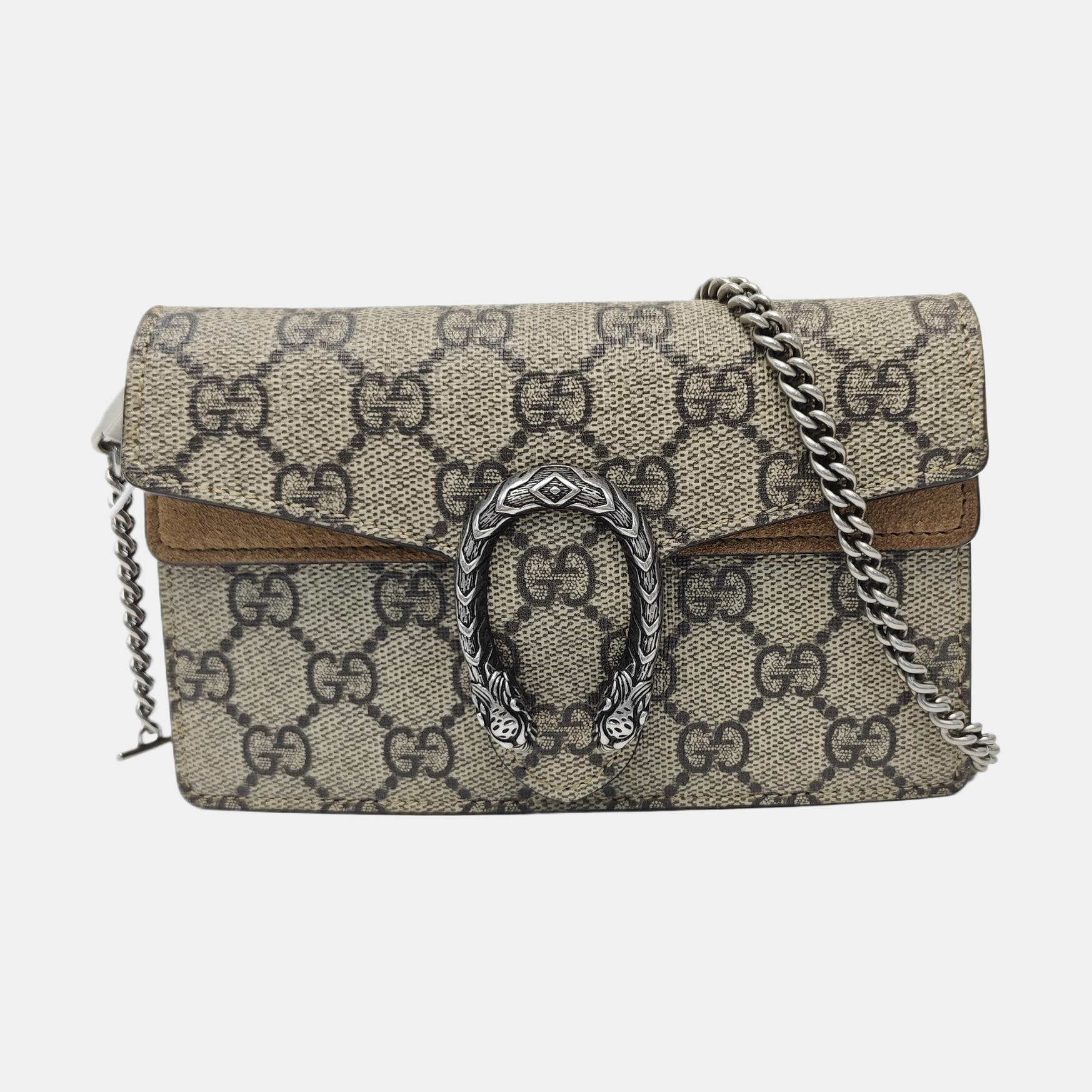 Dionysus Super Mini Monogram Coated Canvas Beige