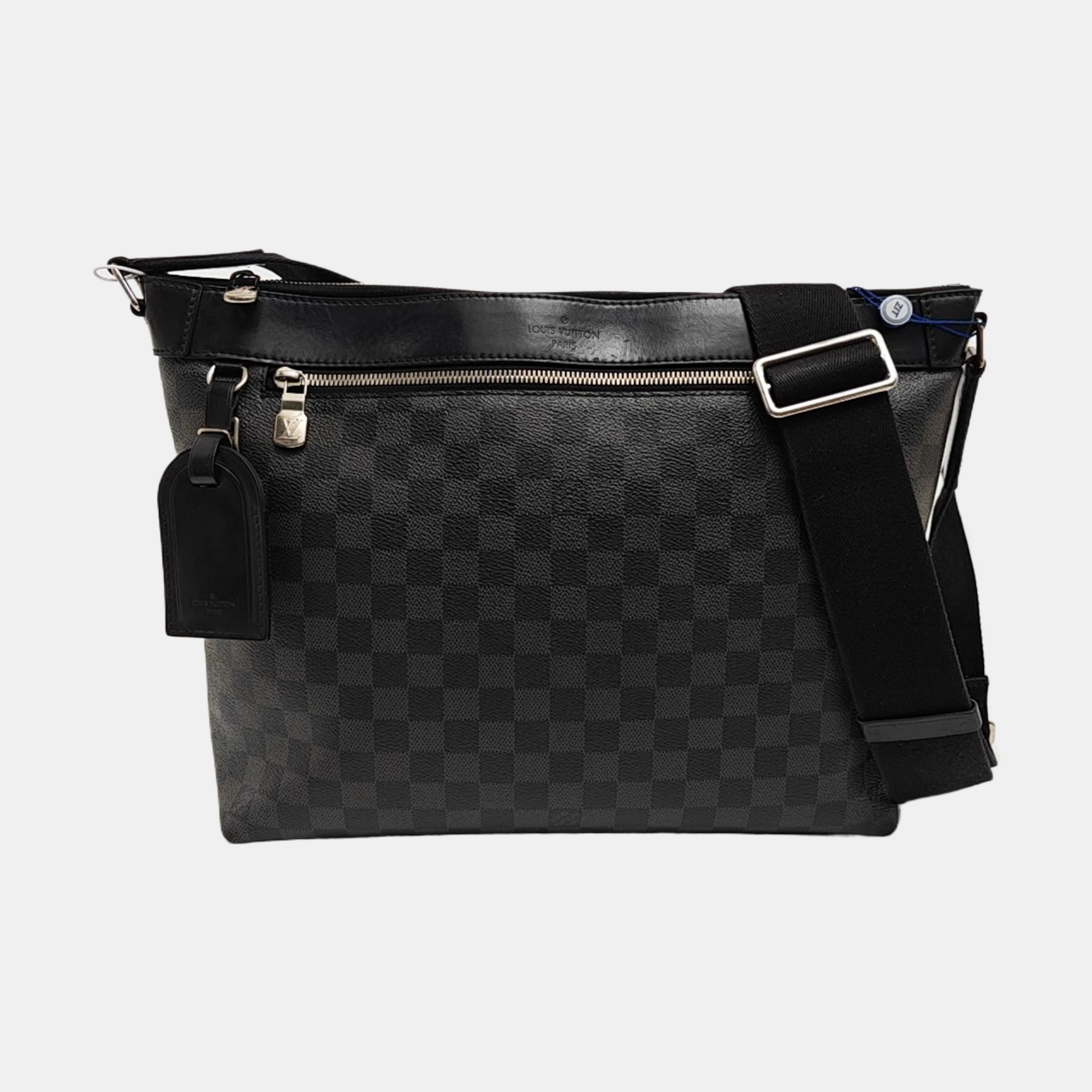 Damier Graphite Coated Canvas Crossbody Bag Gray