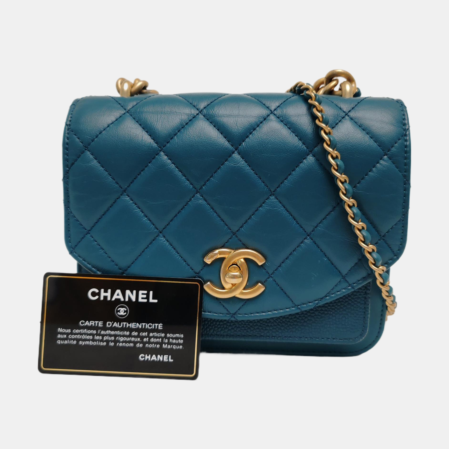 Quilted Calfskin Blue