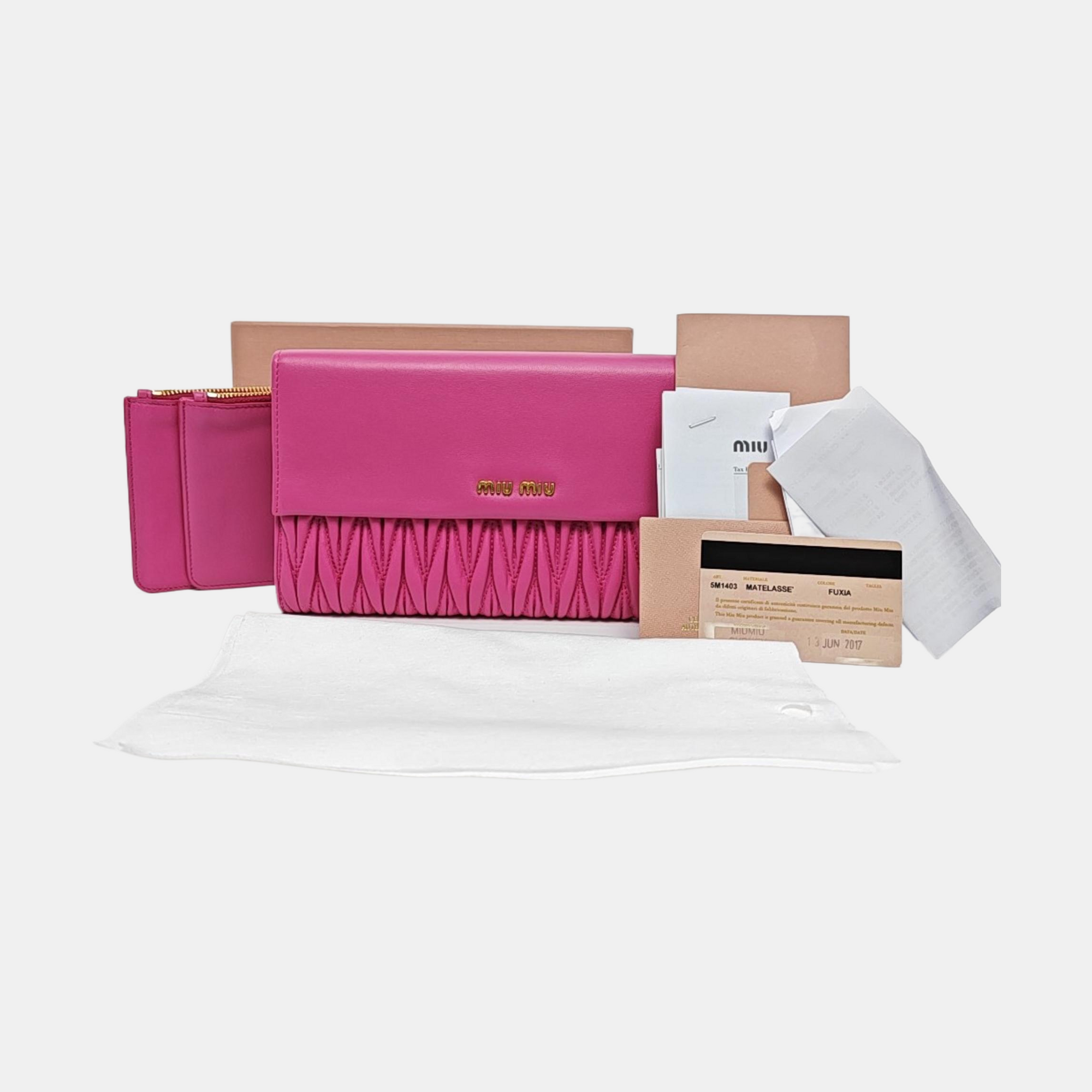 Flap Wallet Quilted Lambskin Red Wallet