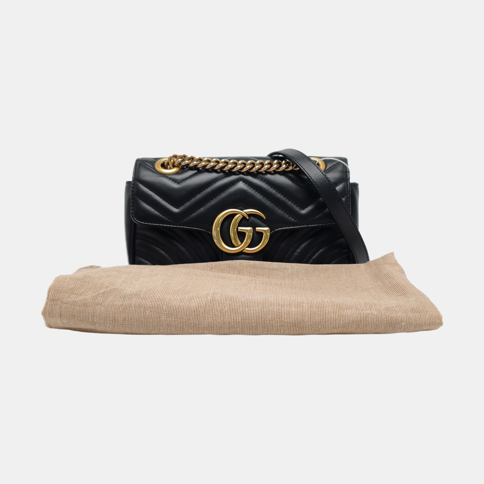 GG Marmont Small Quilted Calfskin Black