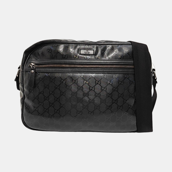 Monogram Coated Canvas Crossbody Bag Black