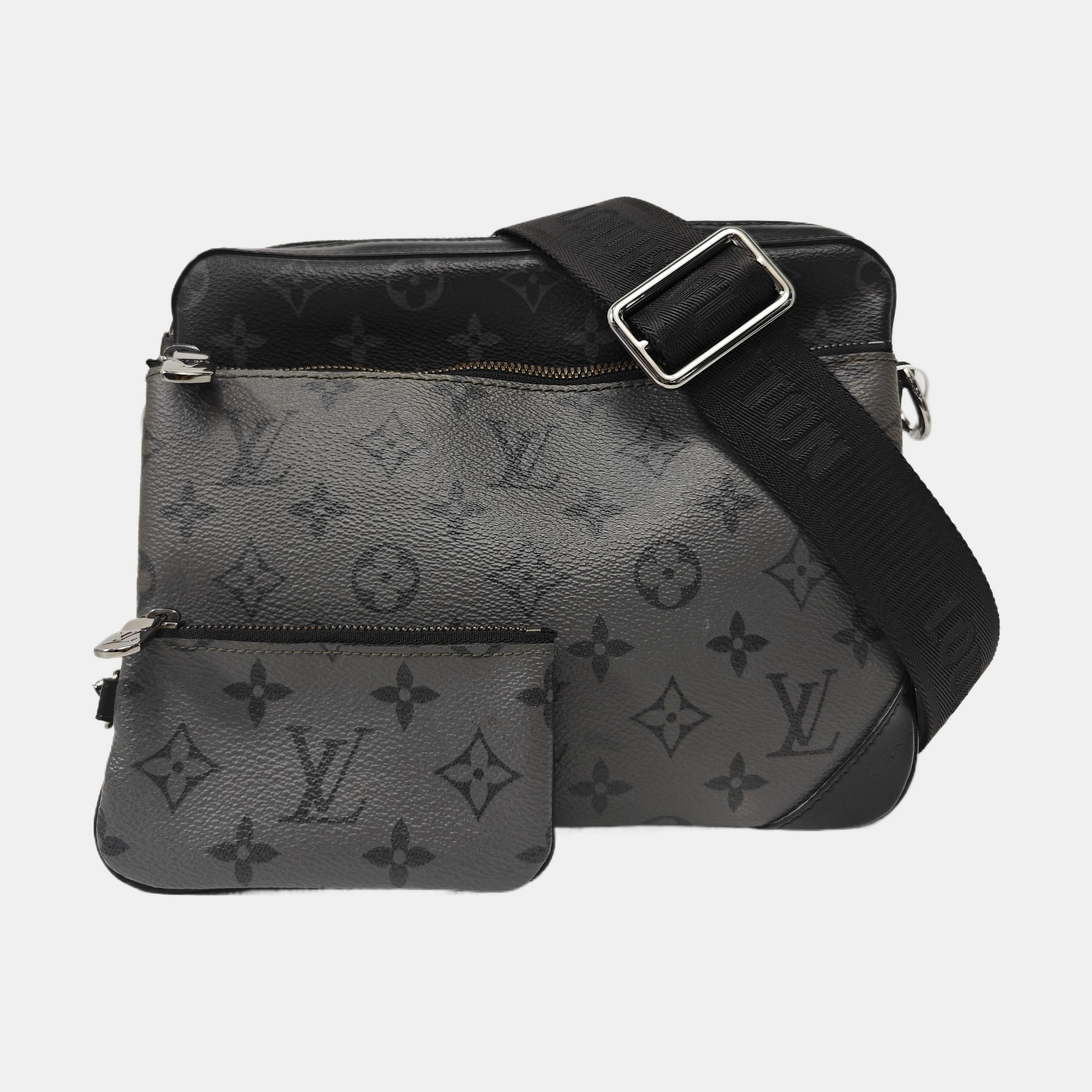 TRIO Monogram Coated Canvas Gray