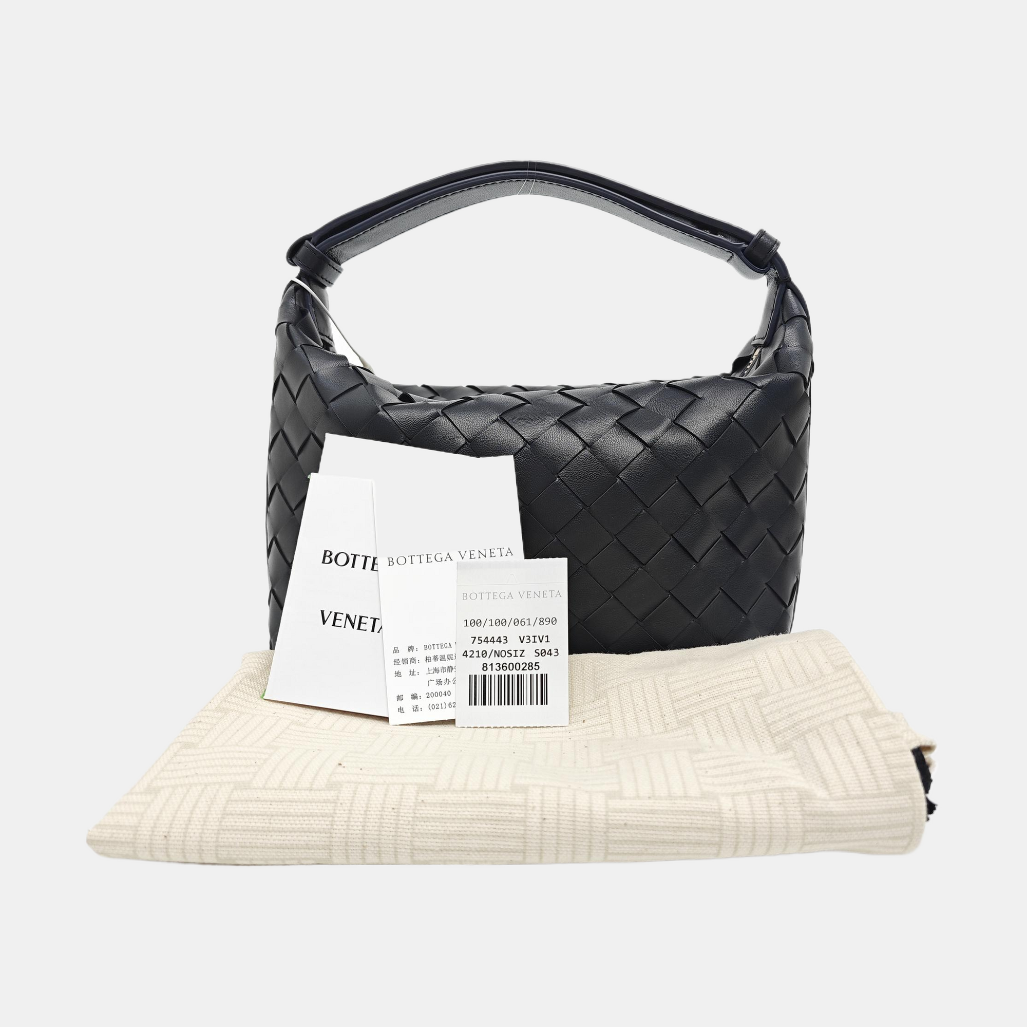 Calfskin Top Handle Bag Black