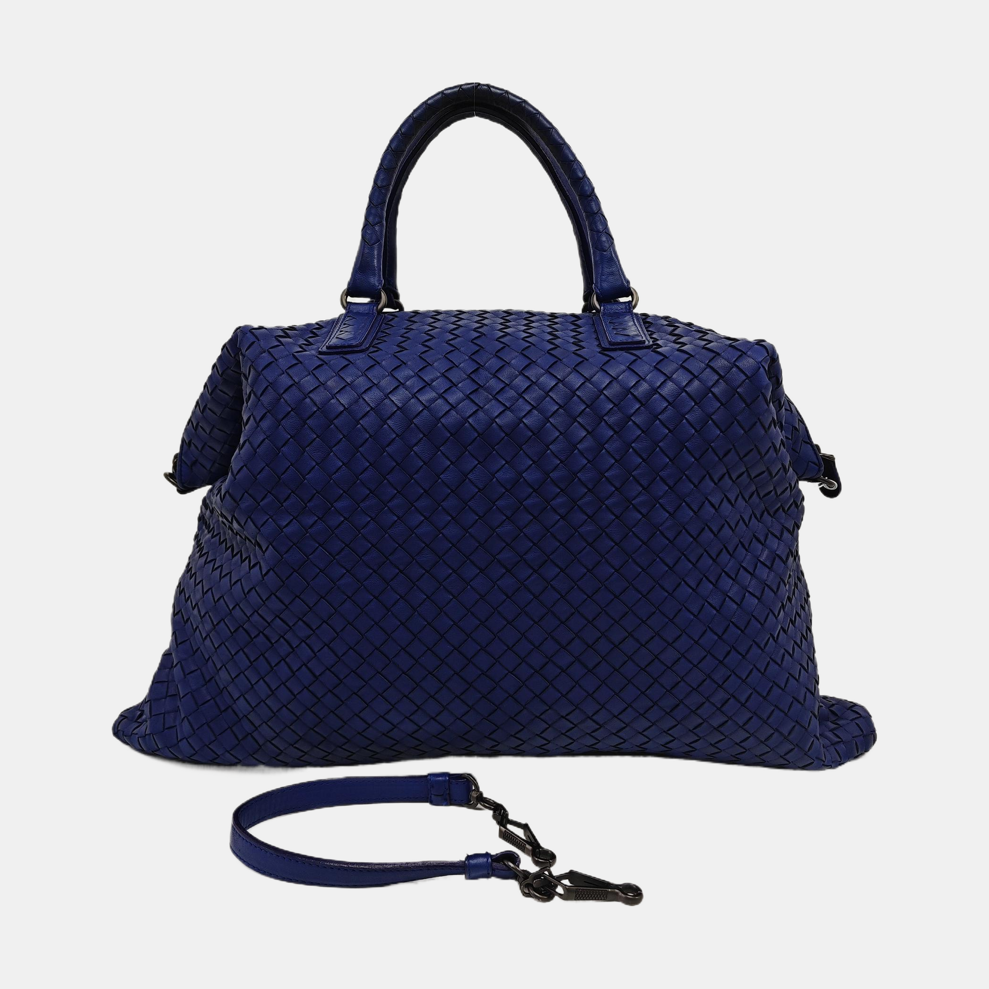 Lambskin Top Handle Bag Blue