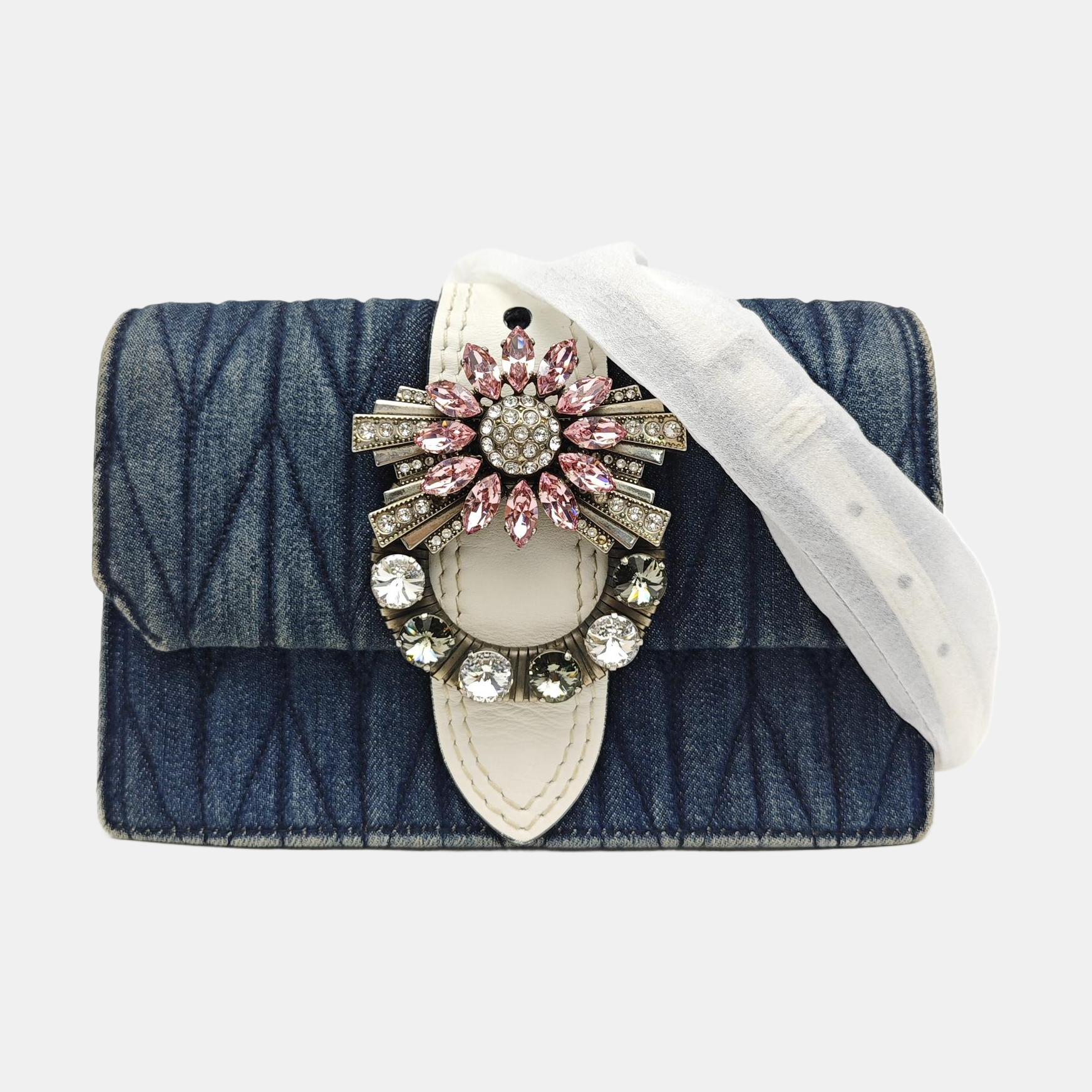 Miu Lady Quilted Canvas Blue
