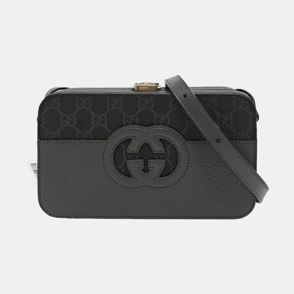Interlocking G Small Monogram Coated Canvas Gray