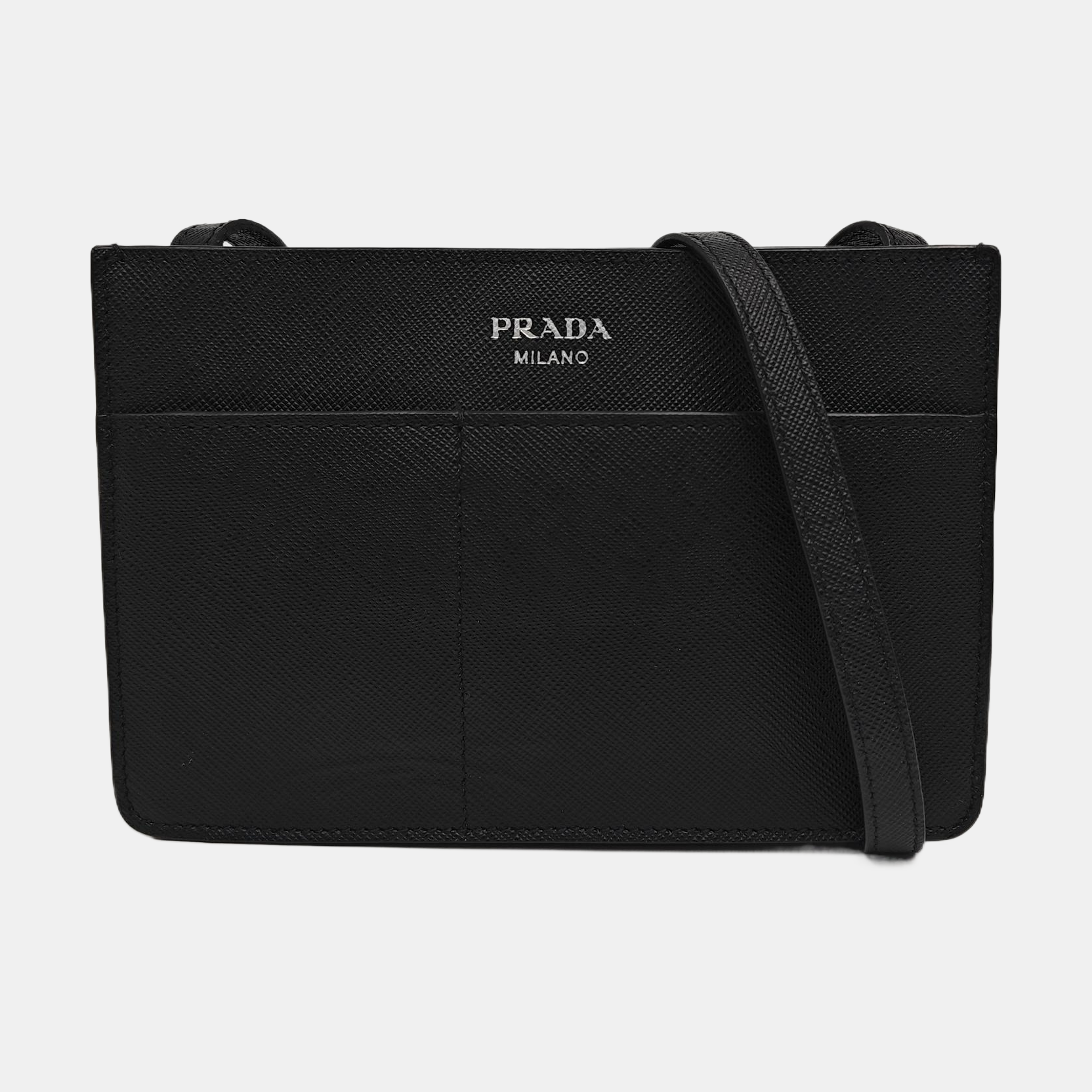 Saffiano Calfskin Shoulder Bag Black