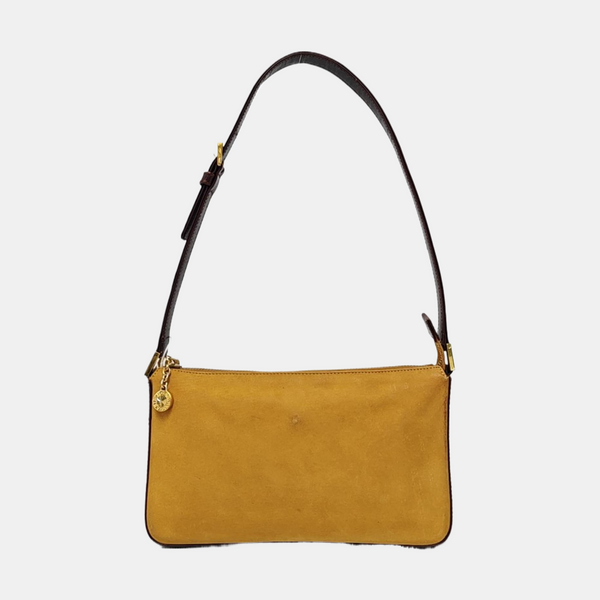 Fabric Top Handle Bag Brown