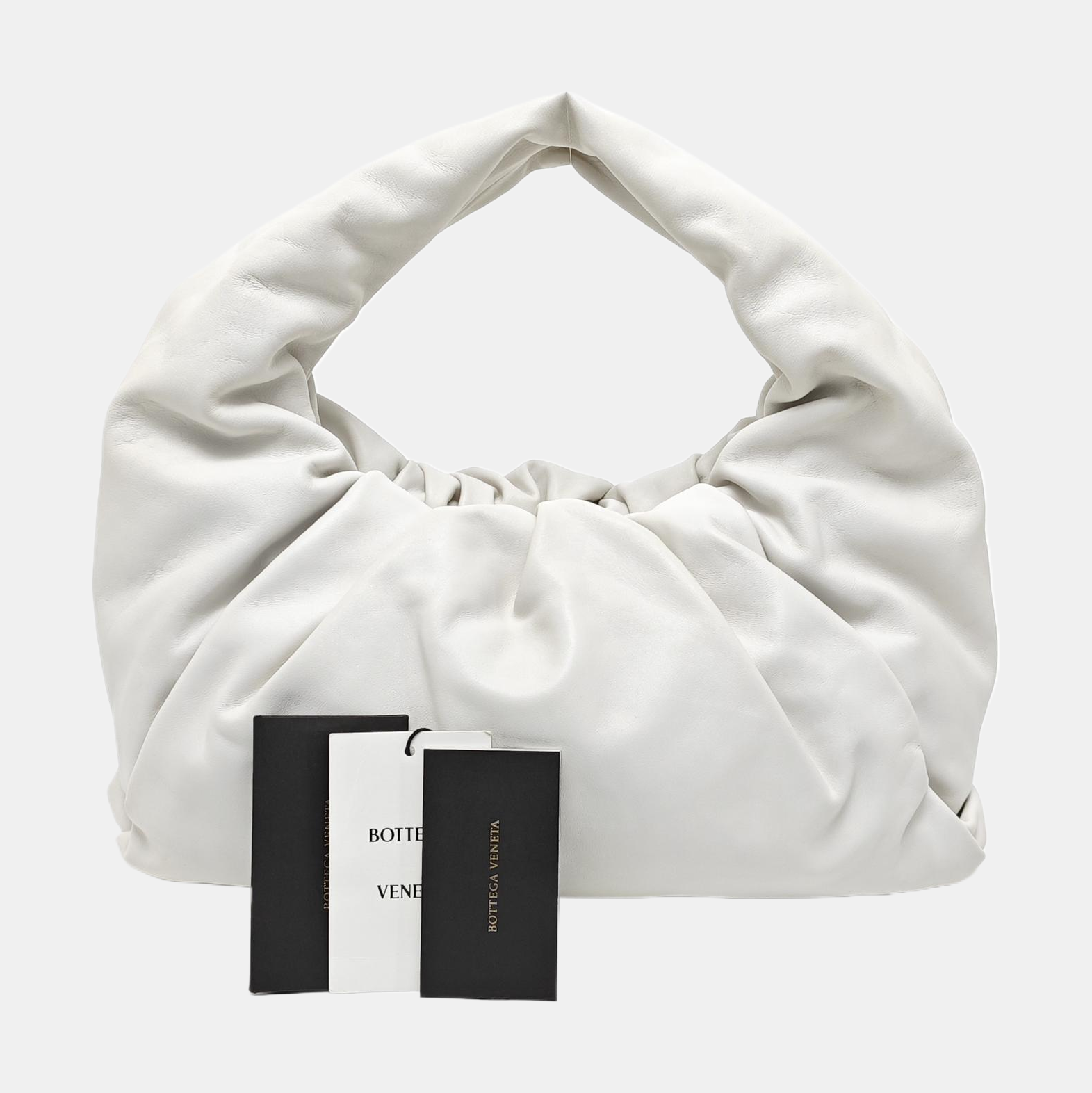 Authenticated pre-owned  The Pouch Calfskin White - Top Handle Bag at Looply