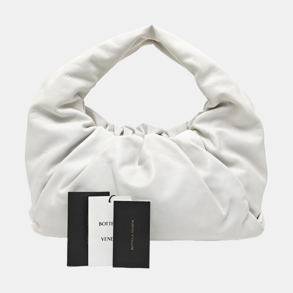 Authenticated pre-owned  The Pouch Calfskin White - Top Handle Bag at Looply