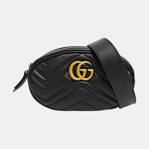 GG Marmont Super Mini Quilted Calfskin Black