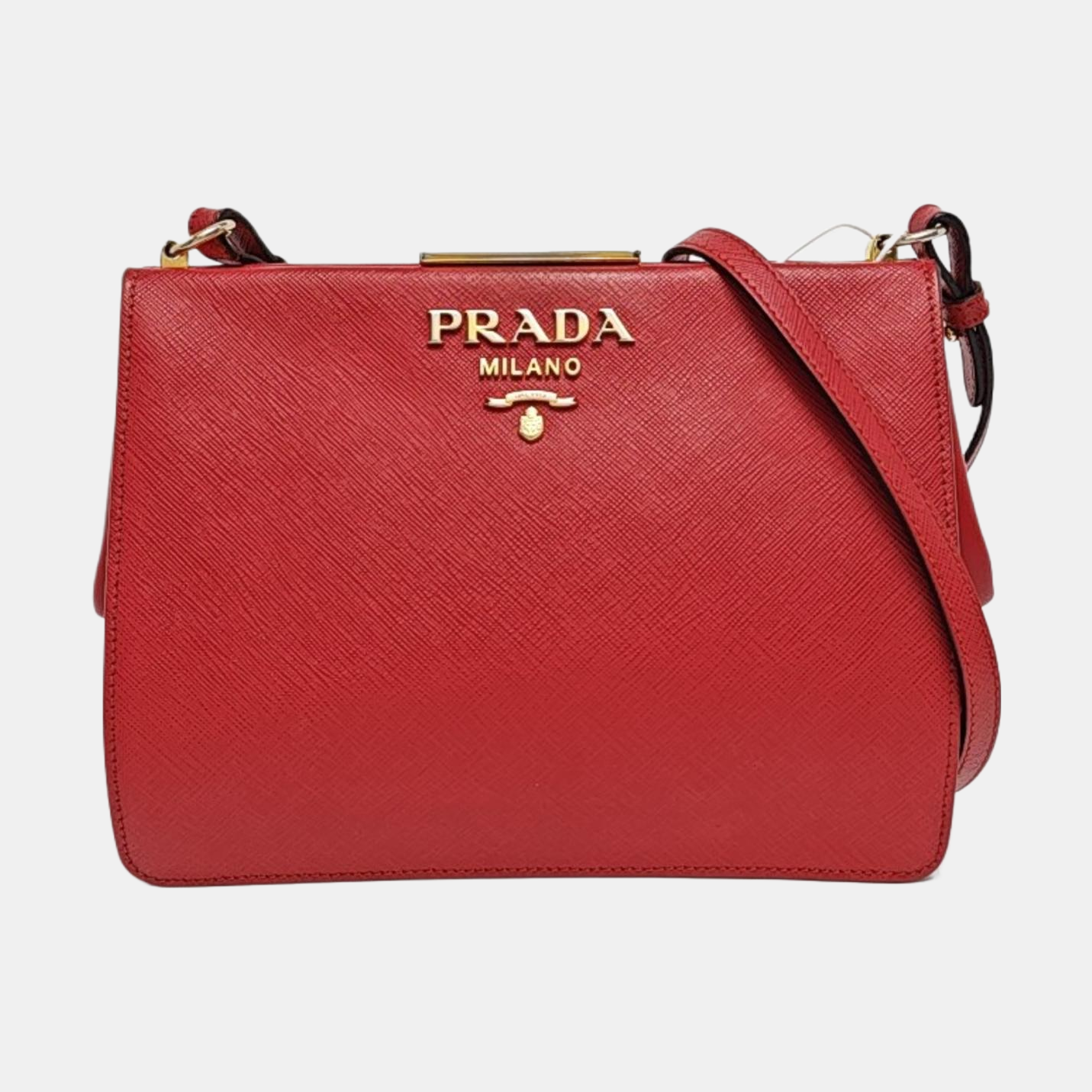Light Frame Saffiano Calfskin Red