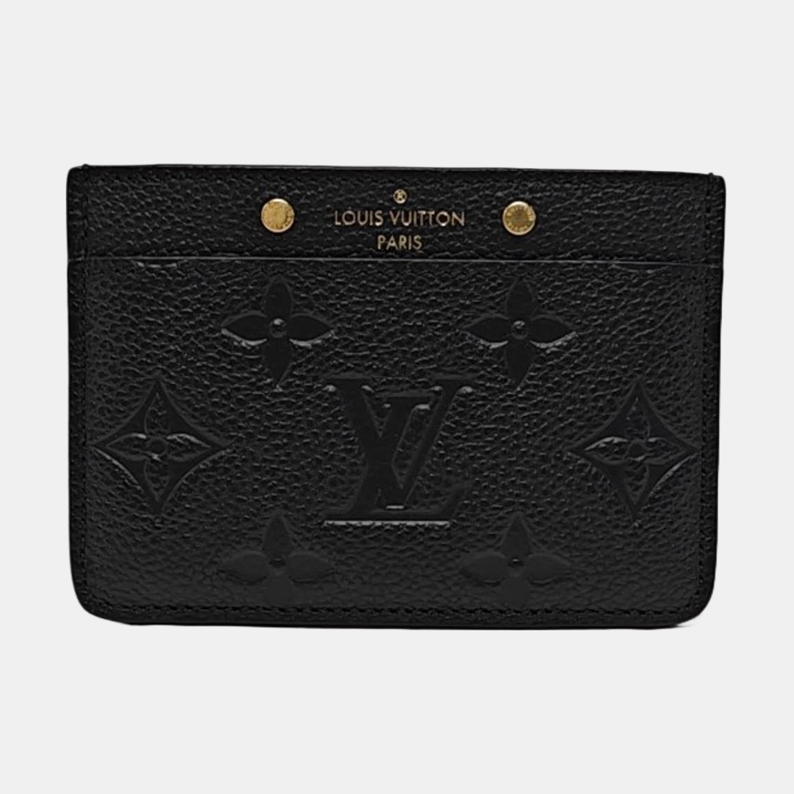 Monogram Calfskin Card Holder Black