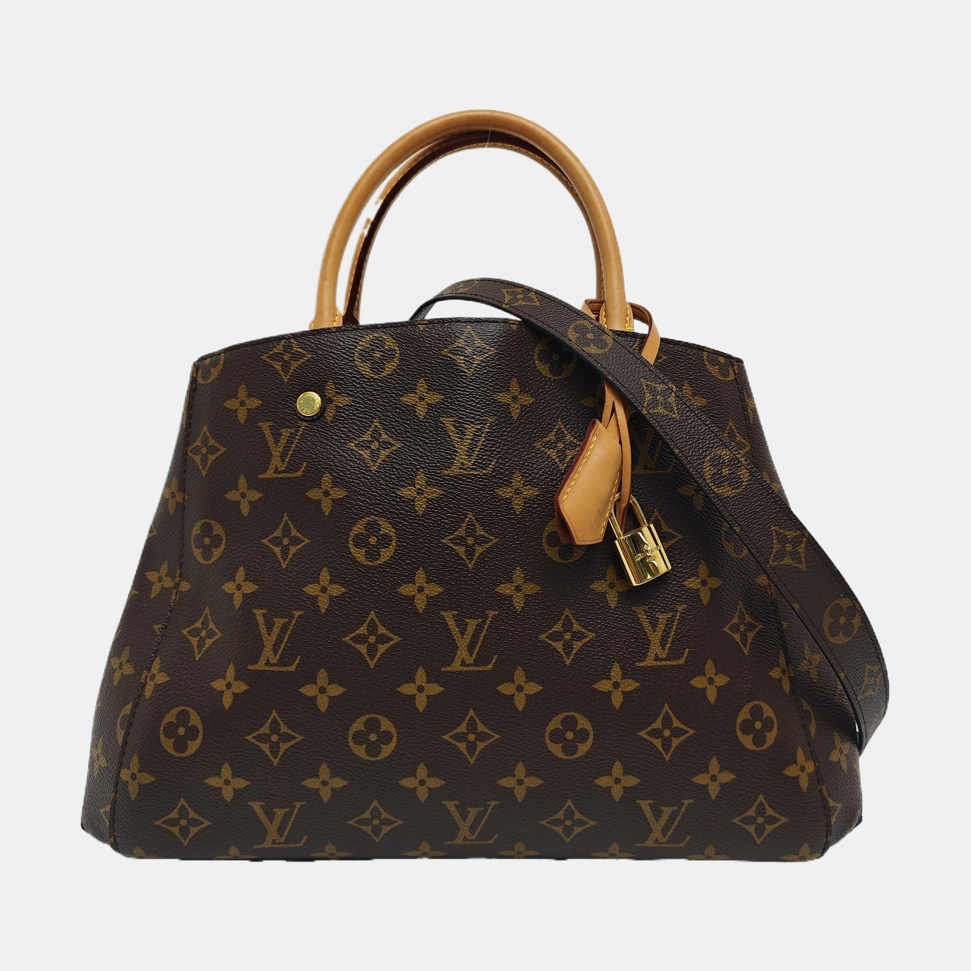 MONTAIGNE GM Monogram Coated Canvas Brown