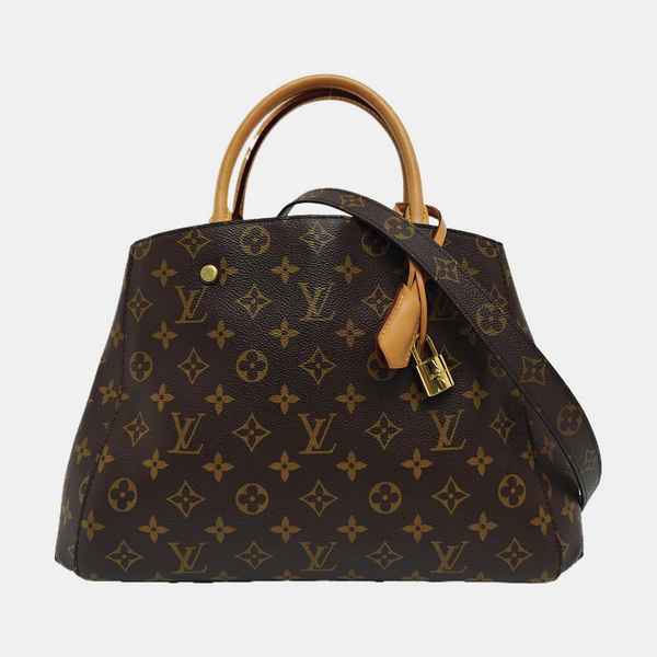 MONTAIGNE GM Monogram Coated Canvas Brown