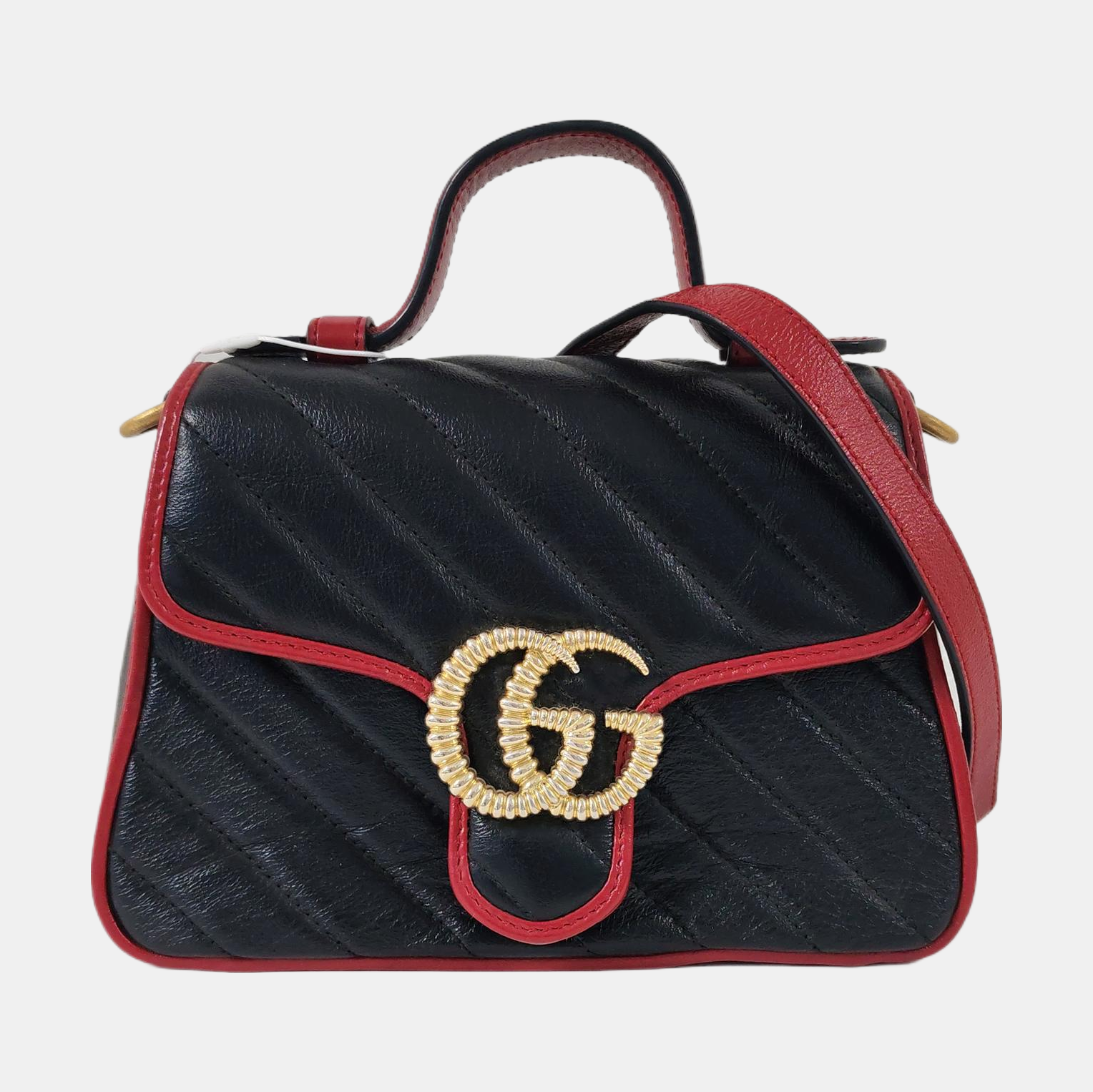 GG Marmont Mini Quilted Calfskin Black