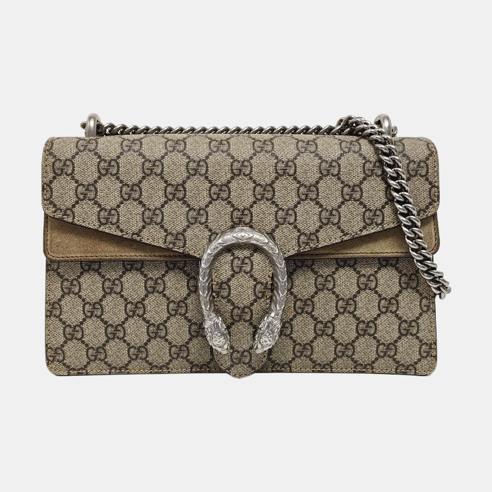 Dionysus Small Monogram Coated Canvas Beige