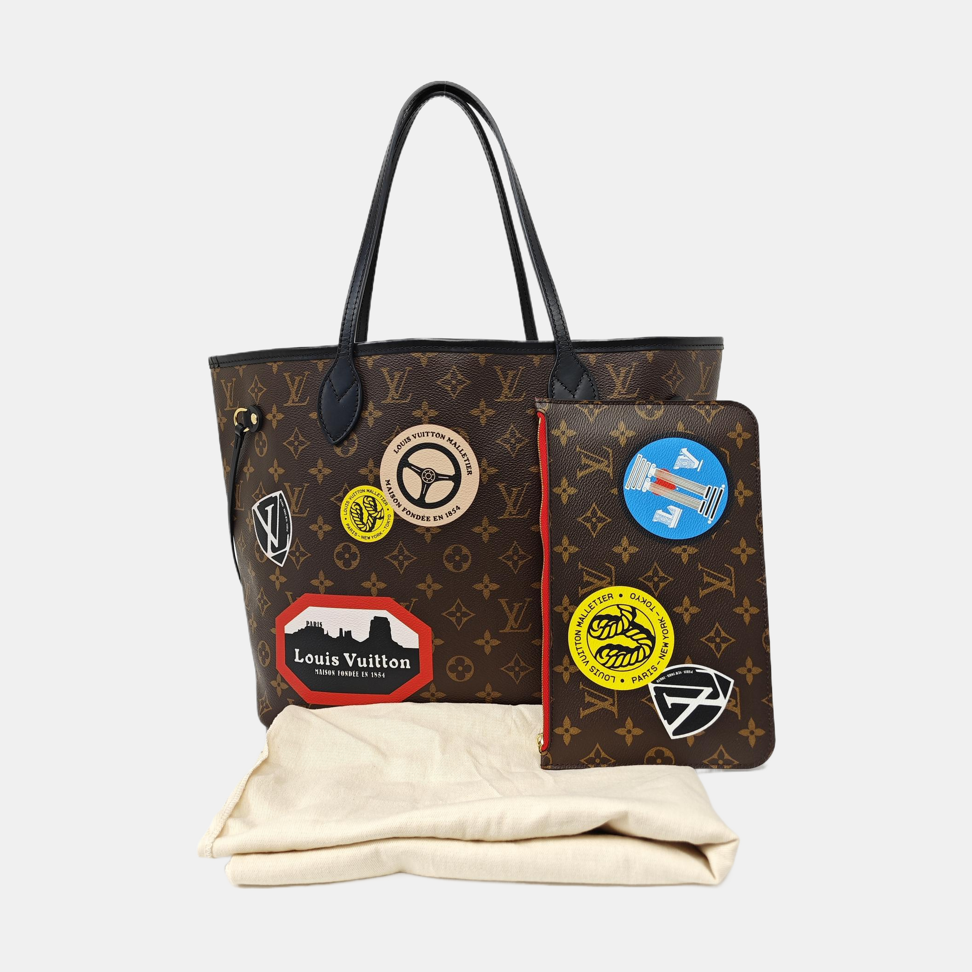 NEVERFULL MM Monogram Coated Canvas Brown