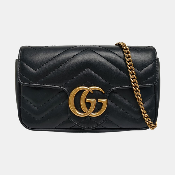 GG Marmont Mini Quilted Calfskin Black
