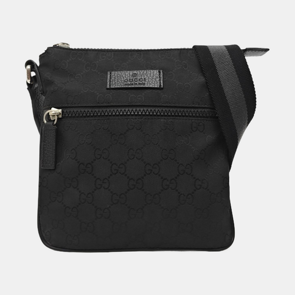 Monogram Nylon Shoulder Bag Black