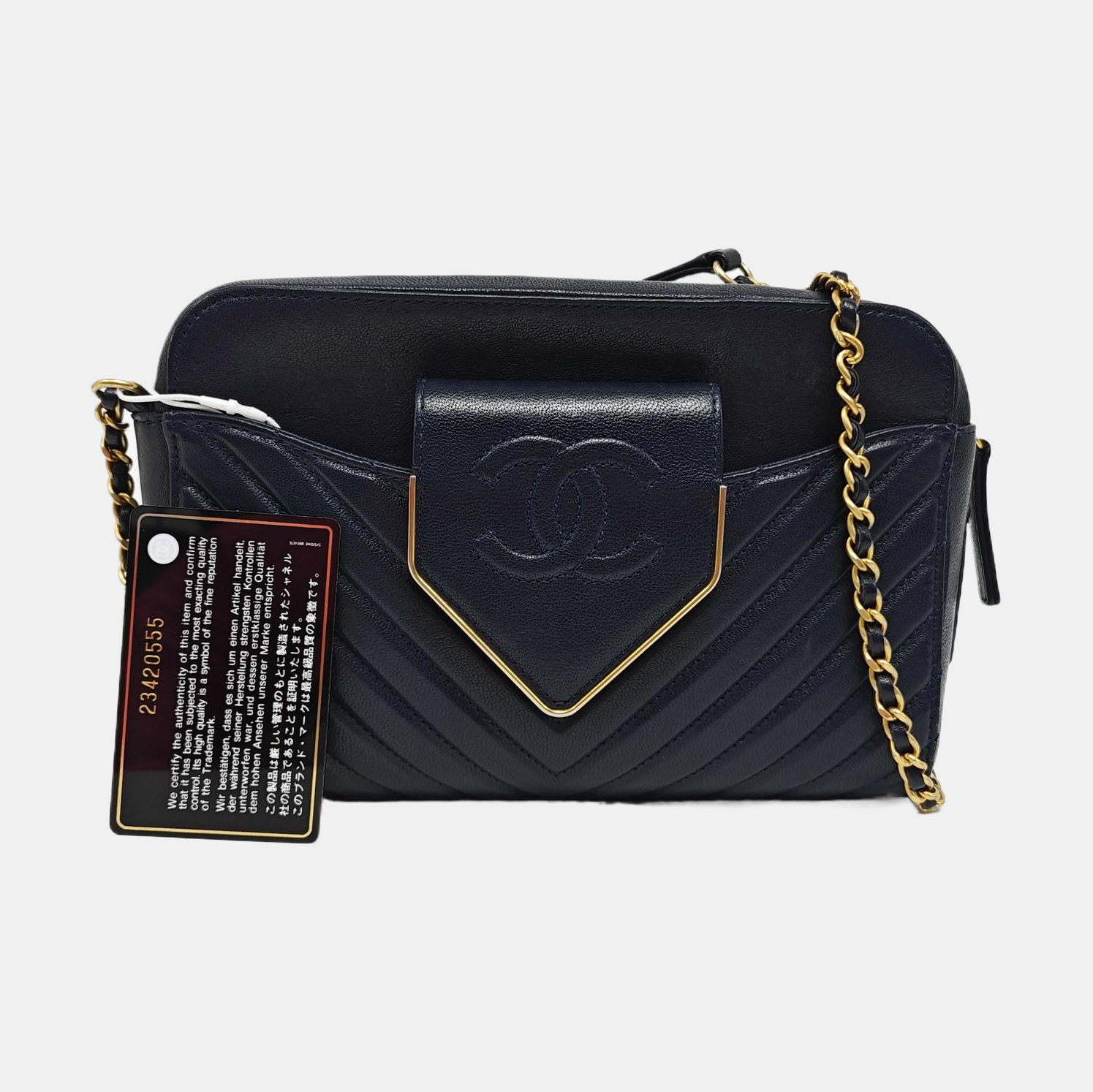 Chevron Lambskin Blue