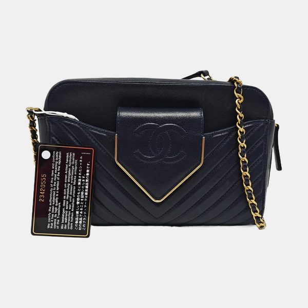 Chevron Lambskin Blue