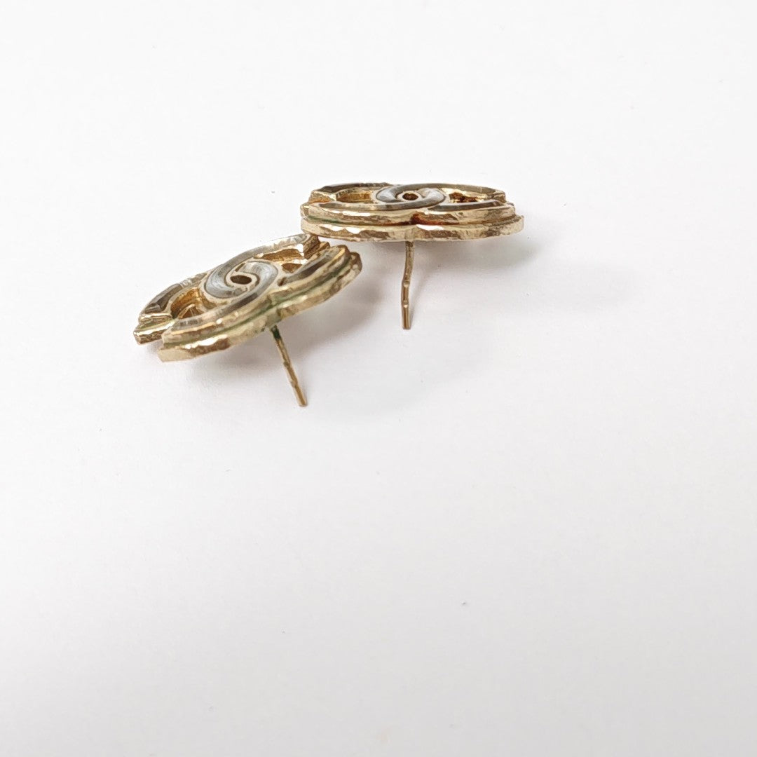 CC Logo Metal Clear Stud Earrings