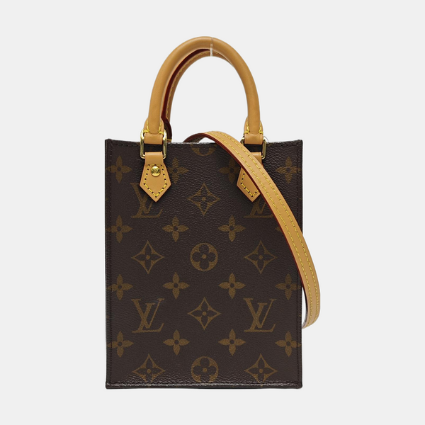 SAC PLAT Mini Monogram Coated Canvas Brown