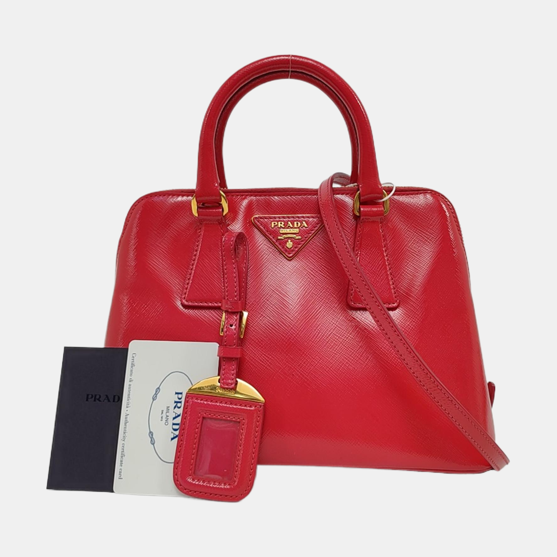 Authenticated pre-owned  Promenade Small Saffiano Calfskin Red - Shoulder Bag at Looply