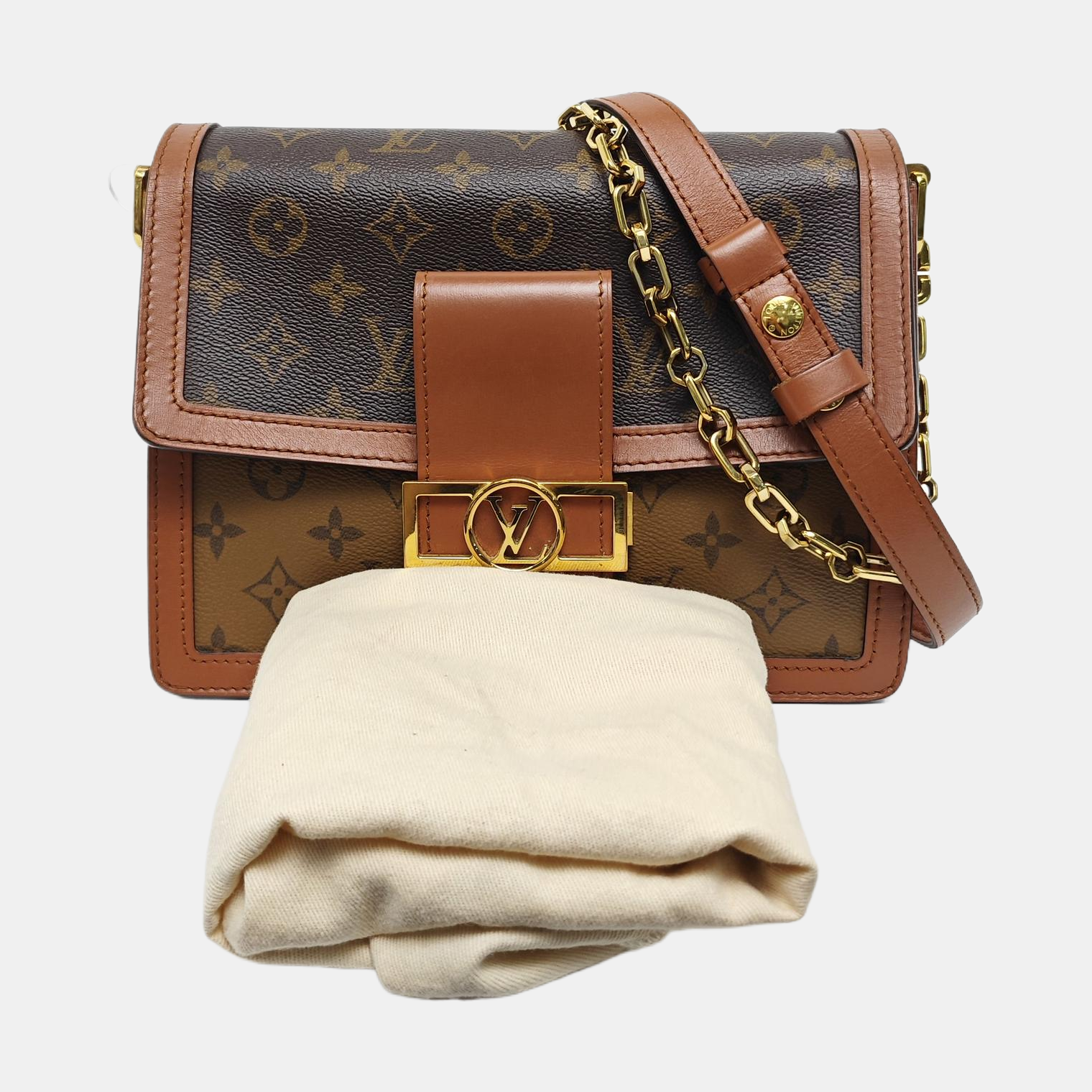 DAUPHINE MM Monogram Coated Canvas Brown