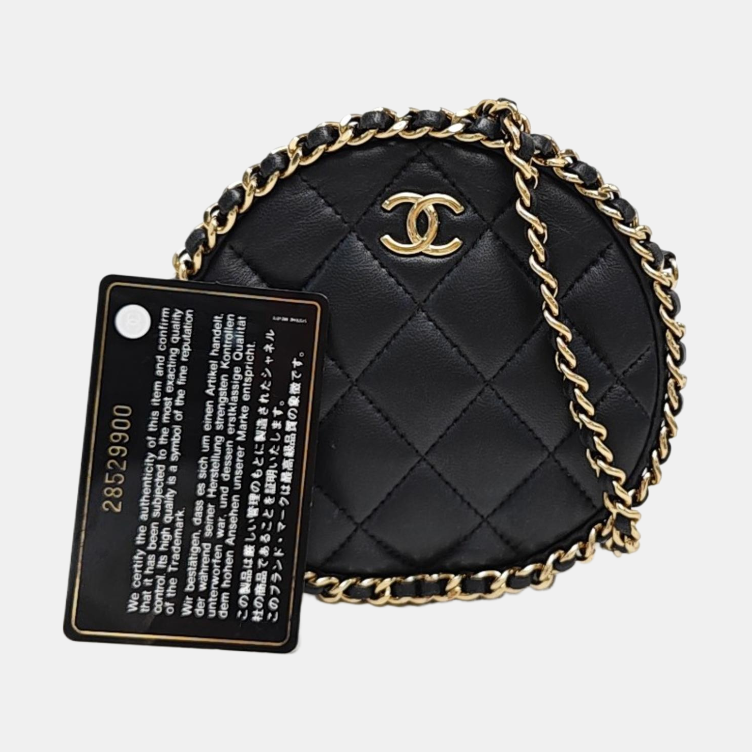 Quilted Lambskin Shoulder Bag Black