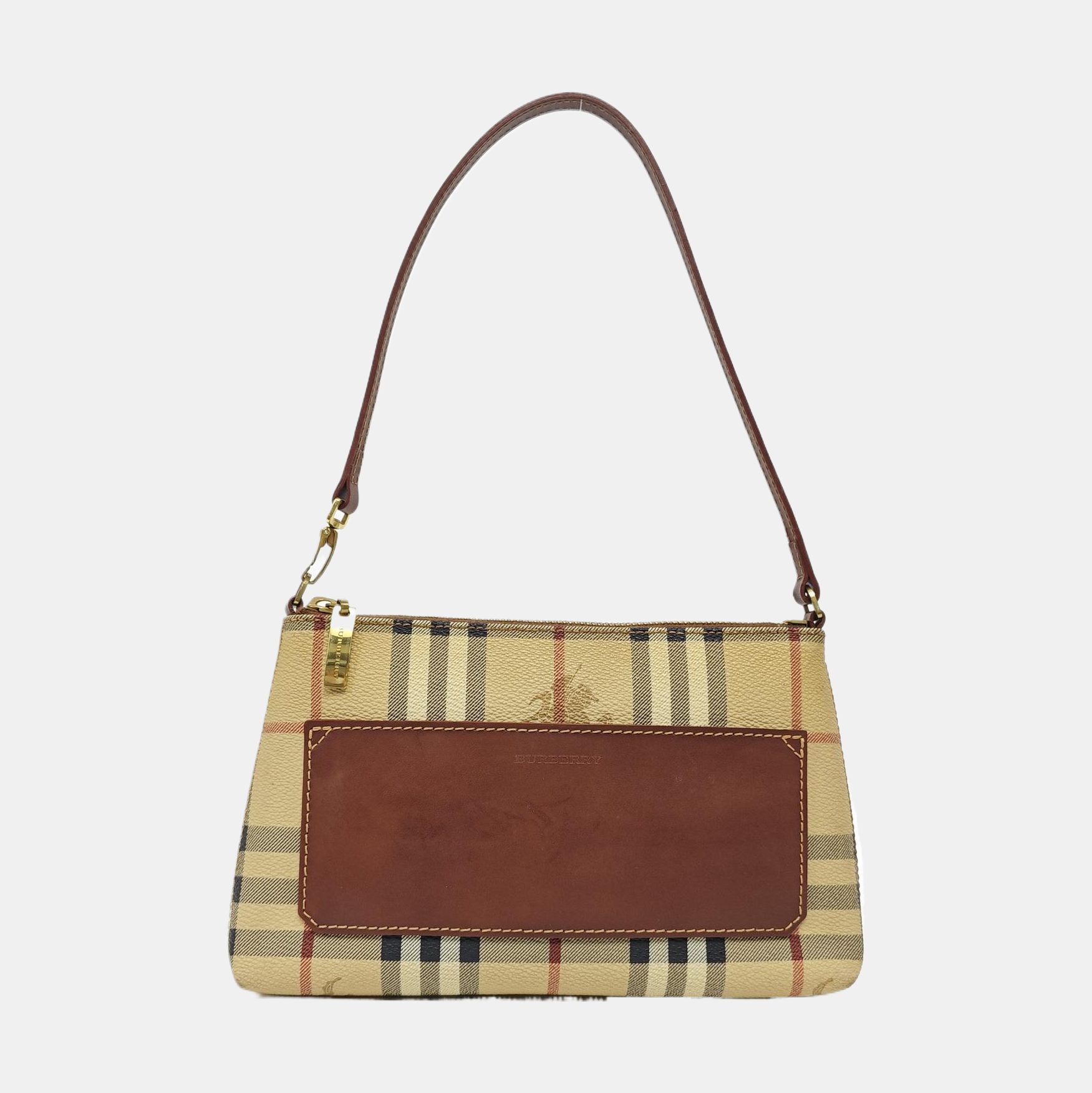 Coated Canvas Top Handle Bag Brown