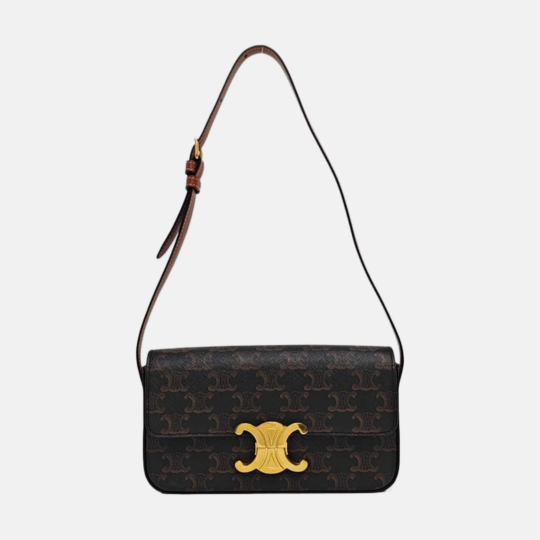 TRIOMPHE Small Coated Canvas Brown