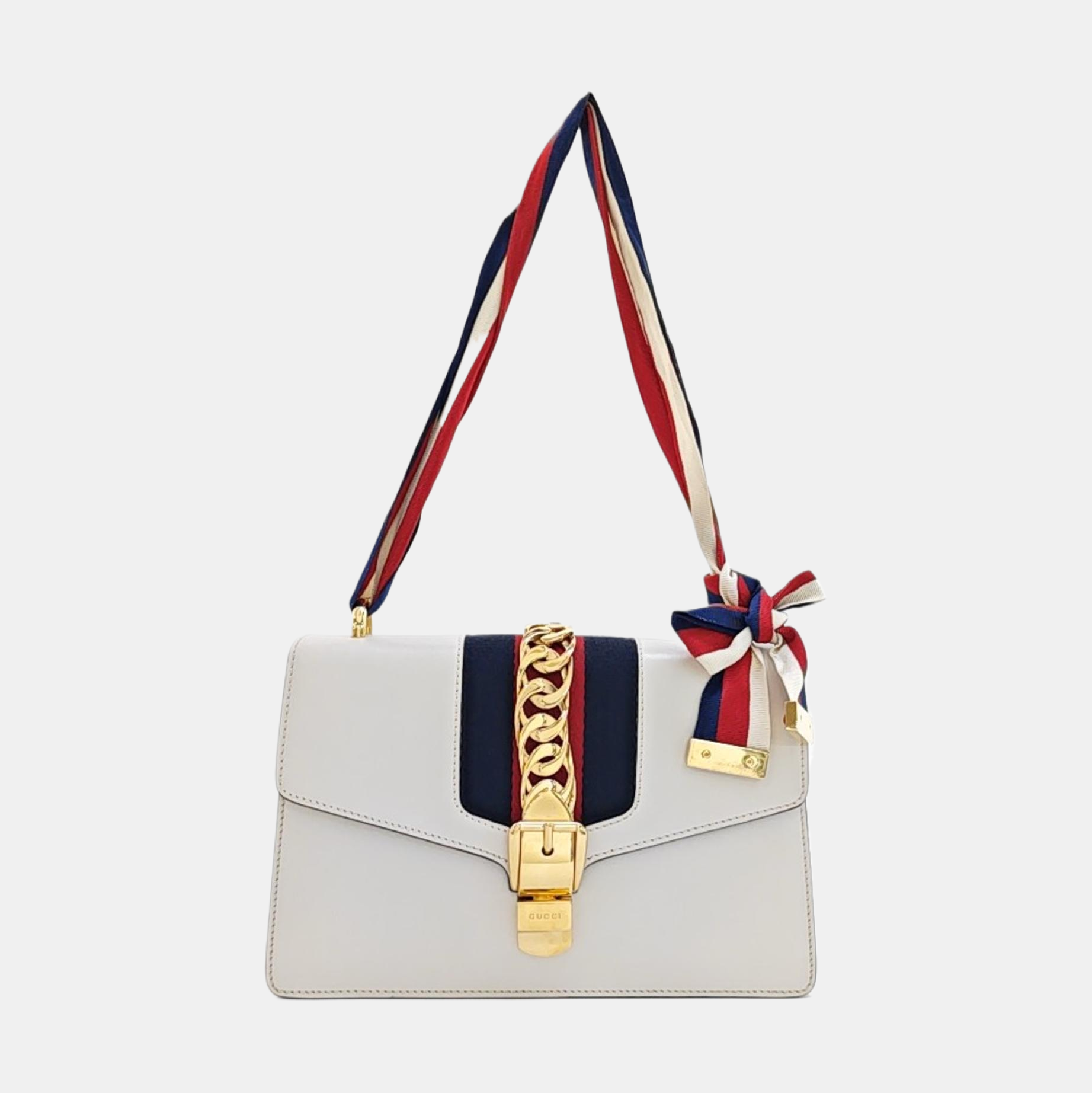 Authenticated pre-owned  Sylvie Small Calfskin White - Top Handle Bag at Looply