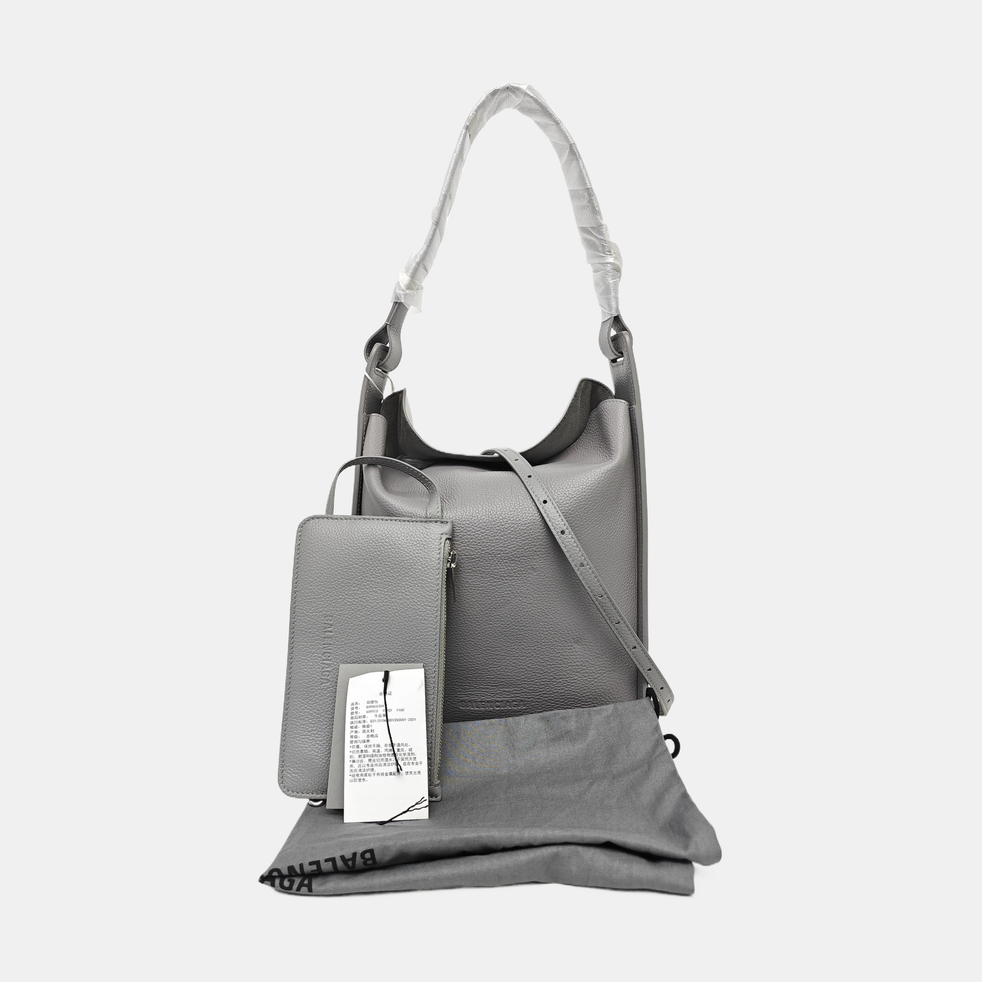 Calfskin Shoulder Bag Gray