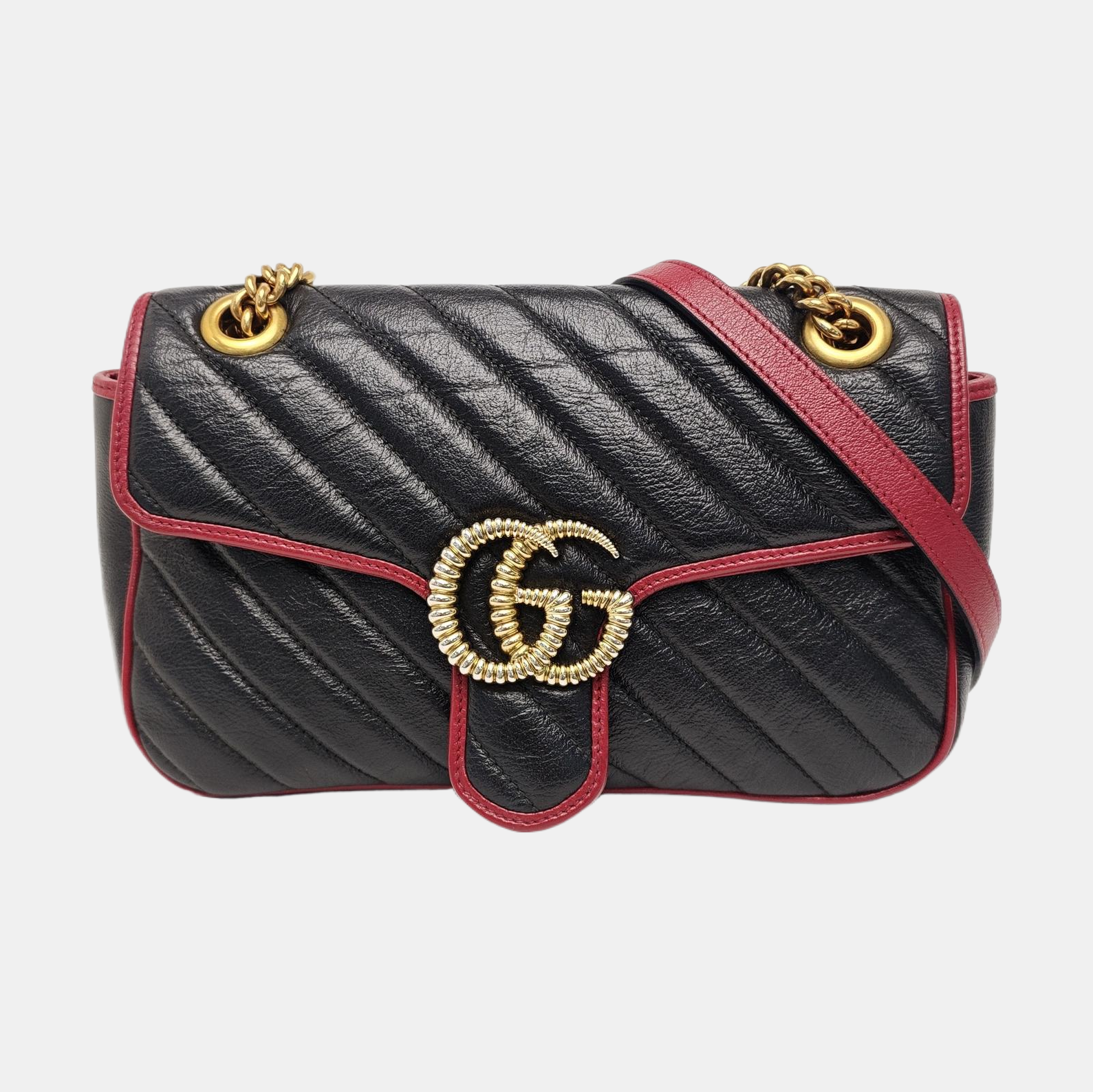 GG Marmont Medium Quilted Calfskin Black