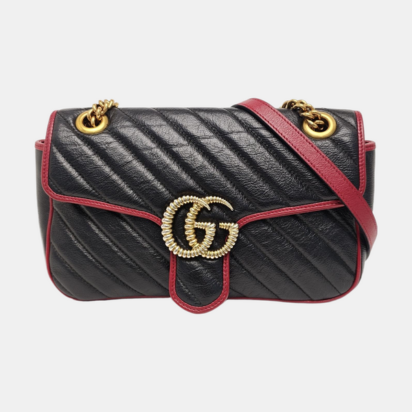 GG Marmont Medium Quilted Calfskin Black