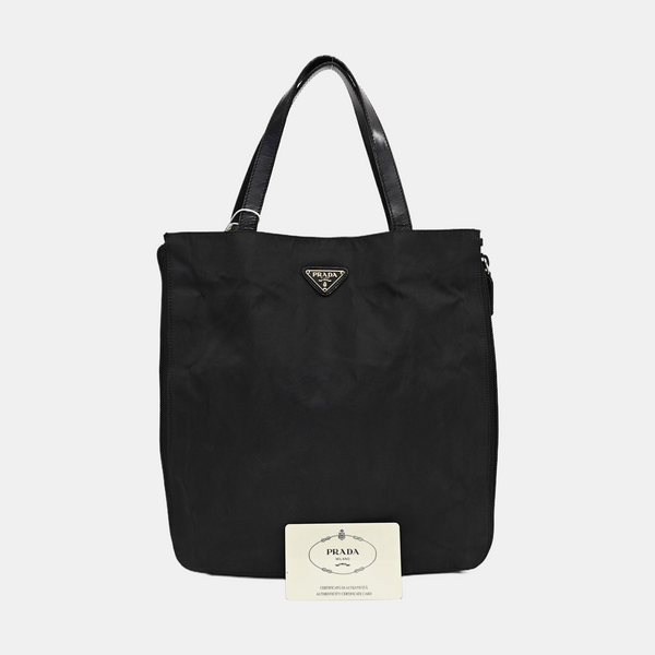 Nylon Top Handle Bag Black