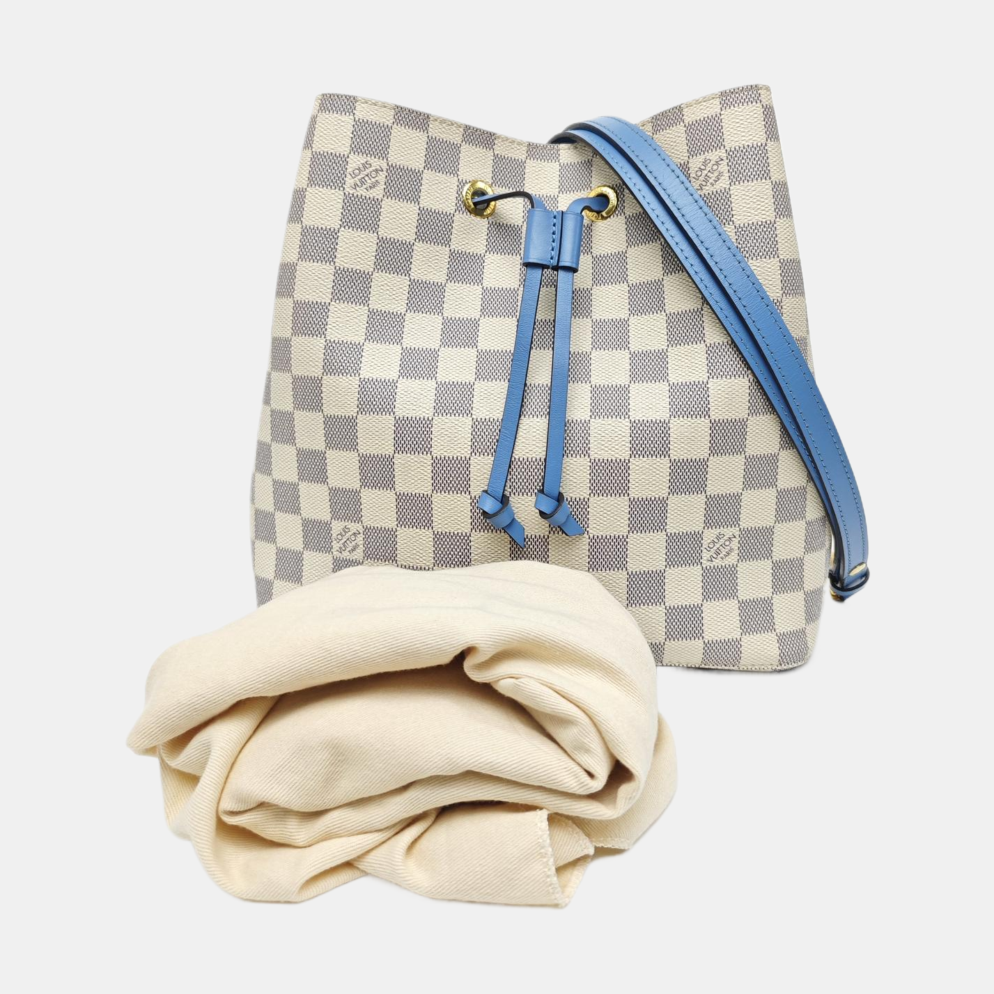 NÉONOÉ MM Damier Azur Coated Canvas White
