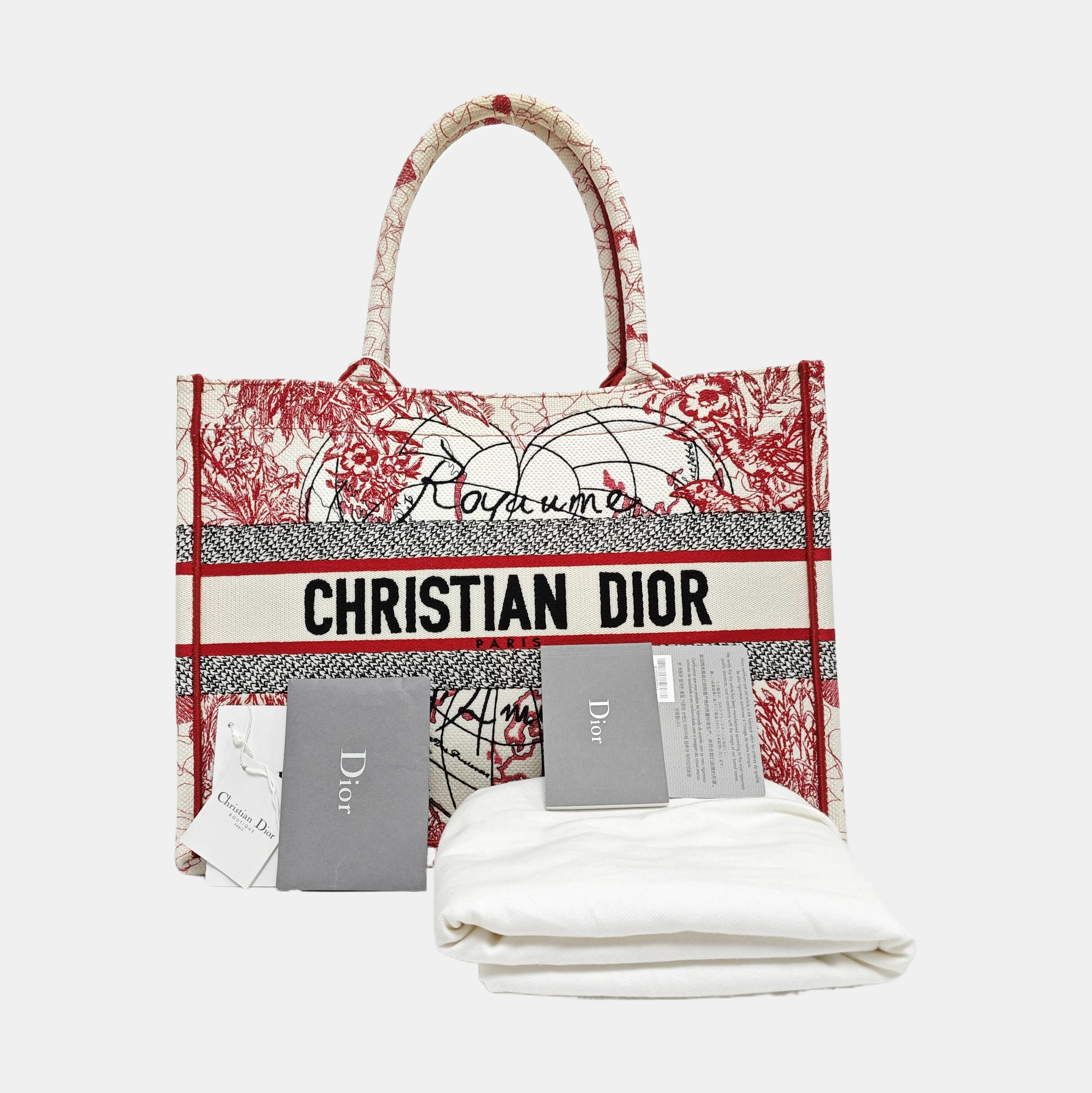 Book Tote Medium Fabric Red