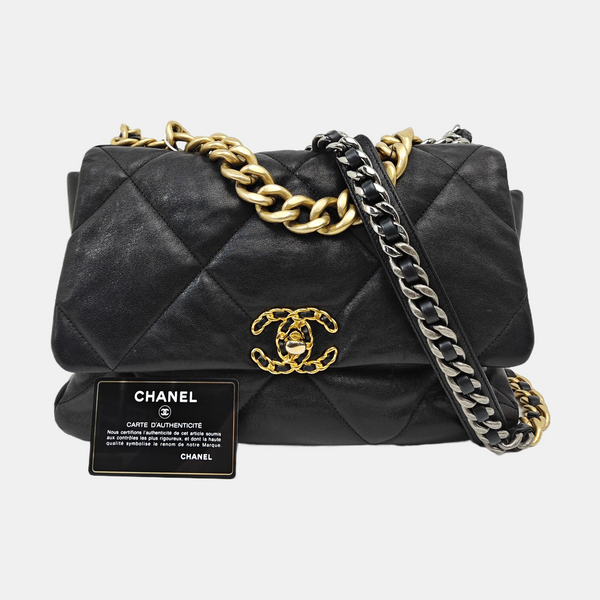 CHANEL 19 Medium Quilted Lambskin Black