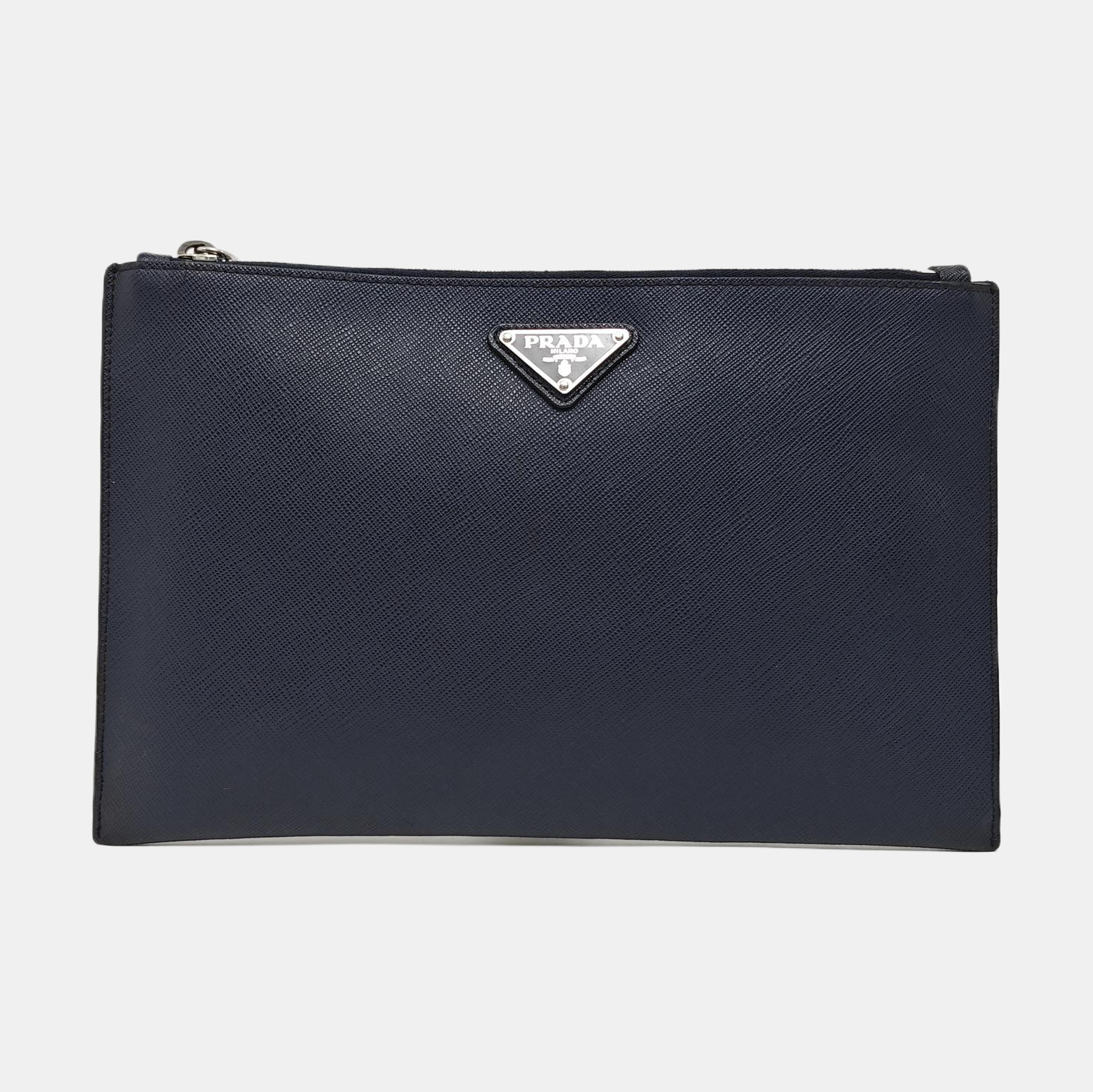 Saffiano Calfskin Clutch Blue