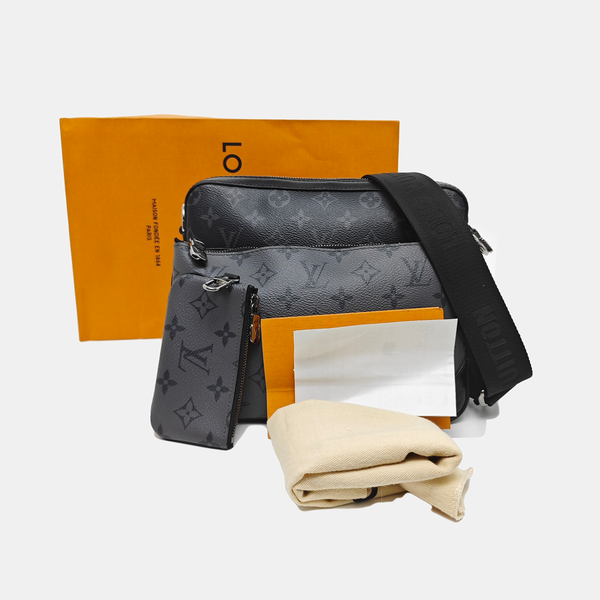 TRIO Monogram Coated Canvas Gray